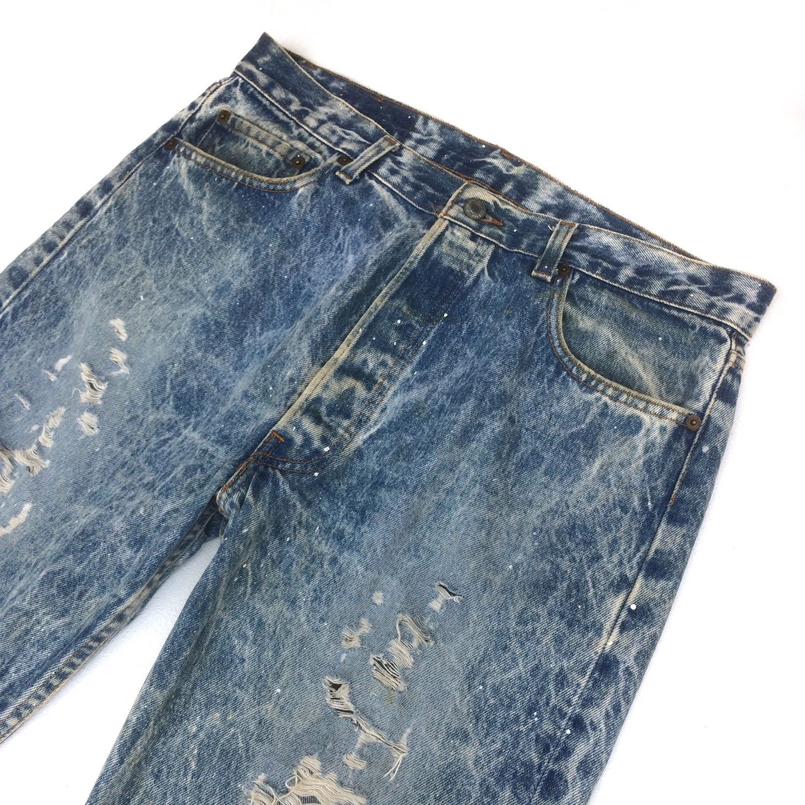 Levi's Made & Crafted Rebuild Levi's 501 Distressed Painter Denim Jeans USA Made Size US 34 / EU 50 - 2 Thumbnail