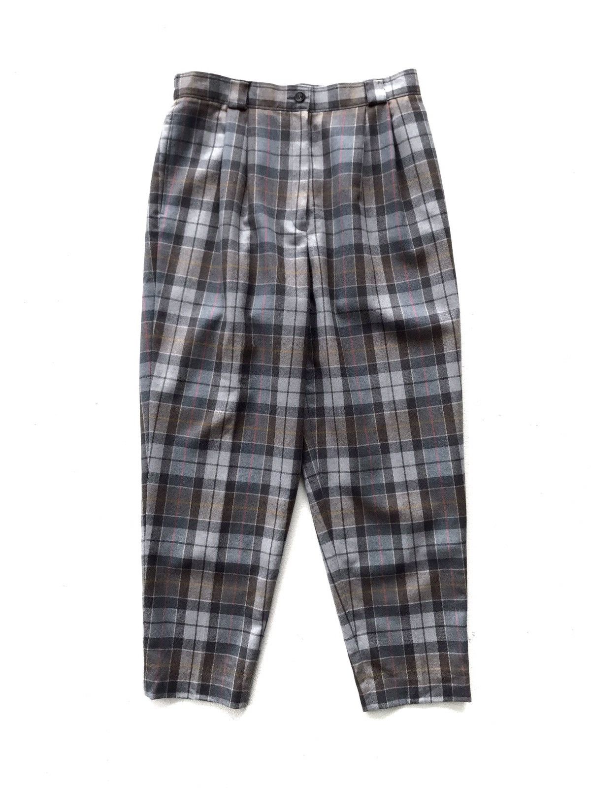 Designer × Japanese Brand 90s Classic Checked Balloon Tapered Pant Yohji Yamamoto Era Size US 31 - 2 Thumbnail