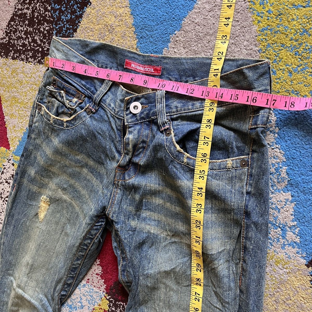 Japanese Brand × RBRSL × Vintage Flare OXS Rubber Soul Mud Wash Classic Boot Cut Denim Jeans Size US 33 - 3 Thumbnail