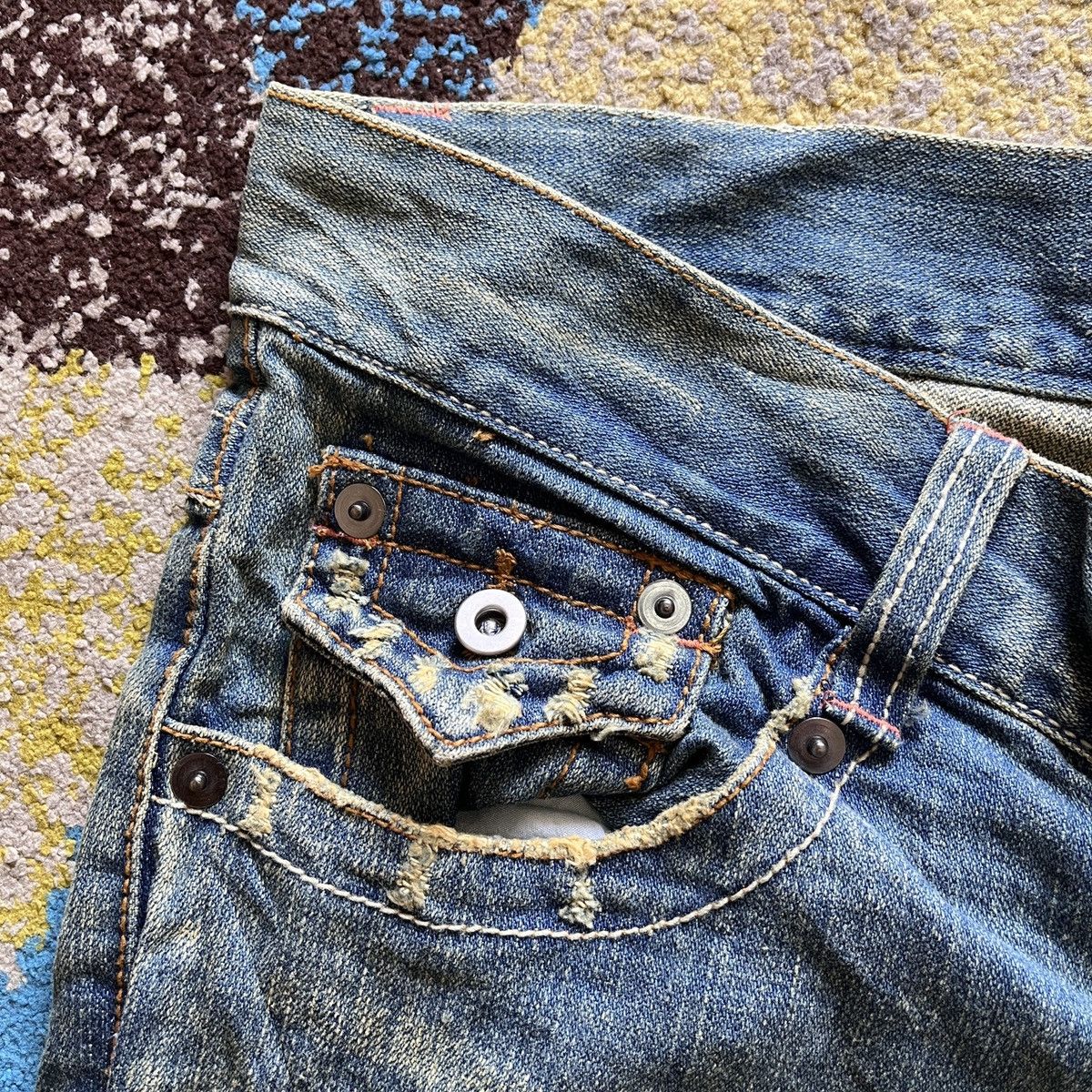 Japanese Brand × RBRSL × Vintage Flare OXS Rubber Soul Mud Wash Classic Boot Cut Denim Jeans Size US 33 - 7 Thumbnail