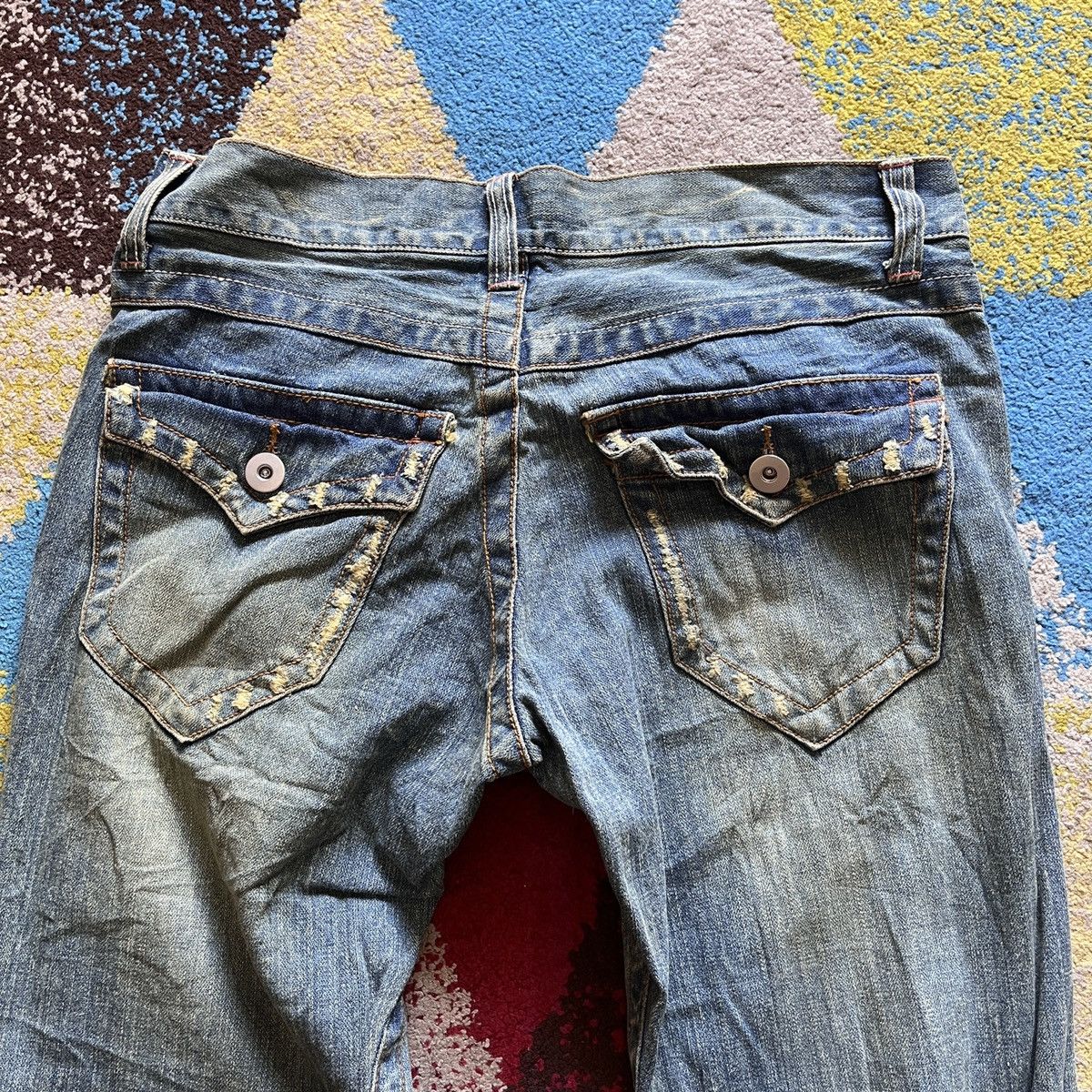 Japanese Brand × RBRSL × Vintage Flare OXS Rubber Soul Mud Wash Classic Boot Cut Denim Jeans Size US 33 - 12 Thumbnail