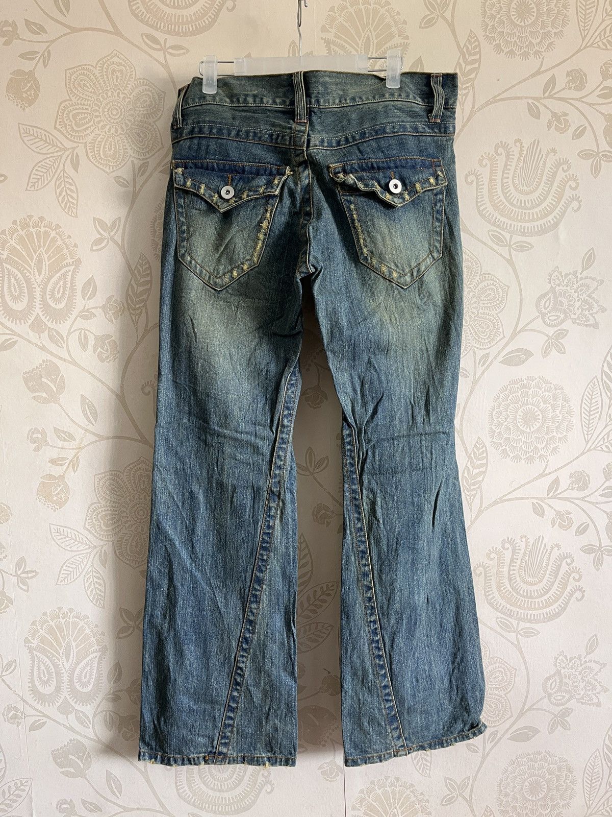 Japanese Brand × RBRSL × Vintage Flare OXS Rubber Soul Mud Wash Classic Boot Cut Denim Jeans Size US 33 - 15 Thumbnail