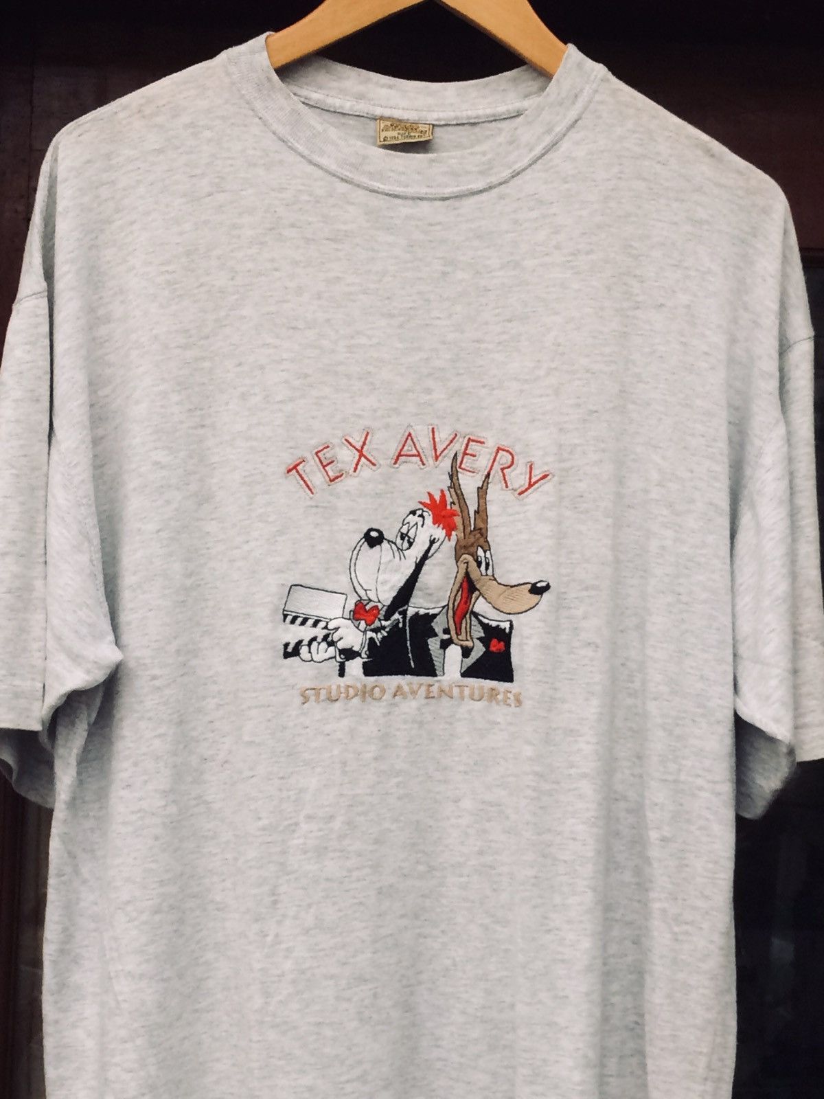 vintage tex avery studio adventures embroidery tees