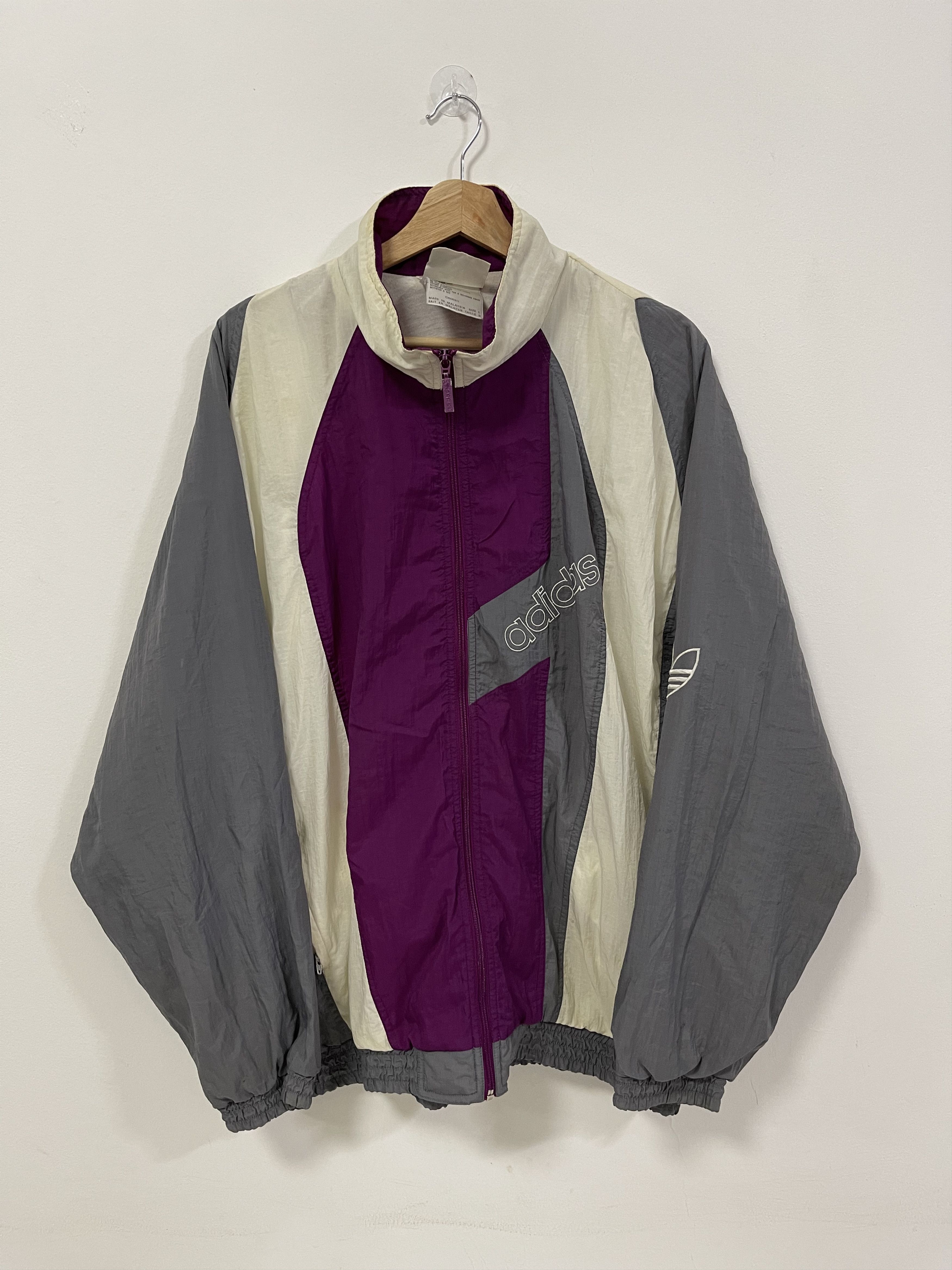 Adidas Vintage Adidas Trefoil Mini Logo Colourblock Windbreaker Size US L / EU 52-54 / 3 - 1 Thumbnail