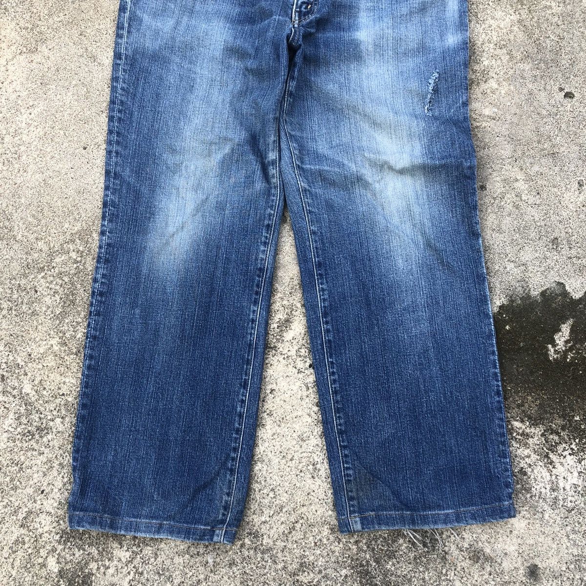 Japanese Brand 🔥Rare🔥Vintage Wolvo Stoned Wash Rips Distress Denim Jeans Size US 34 / EU 50 - 3 Thumbnail