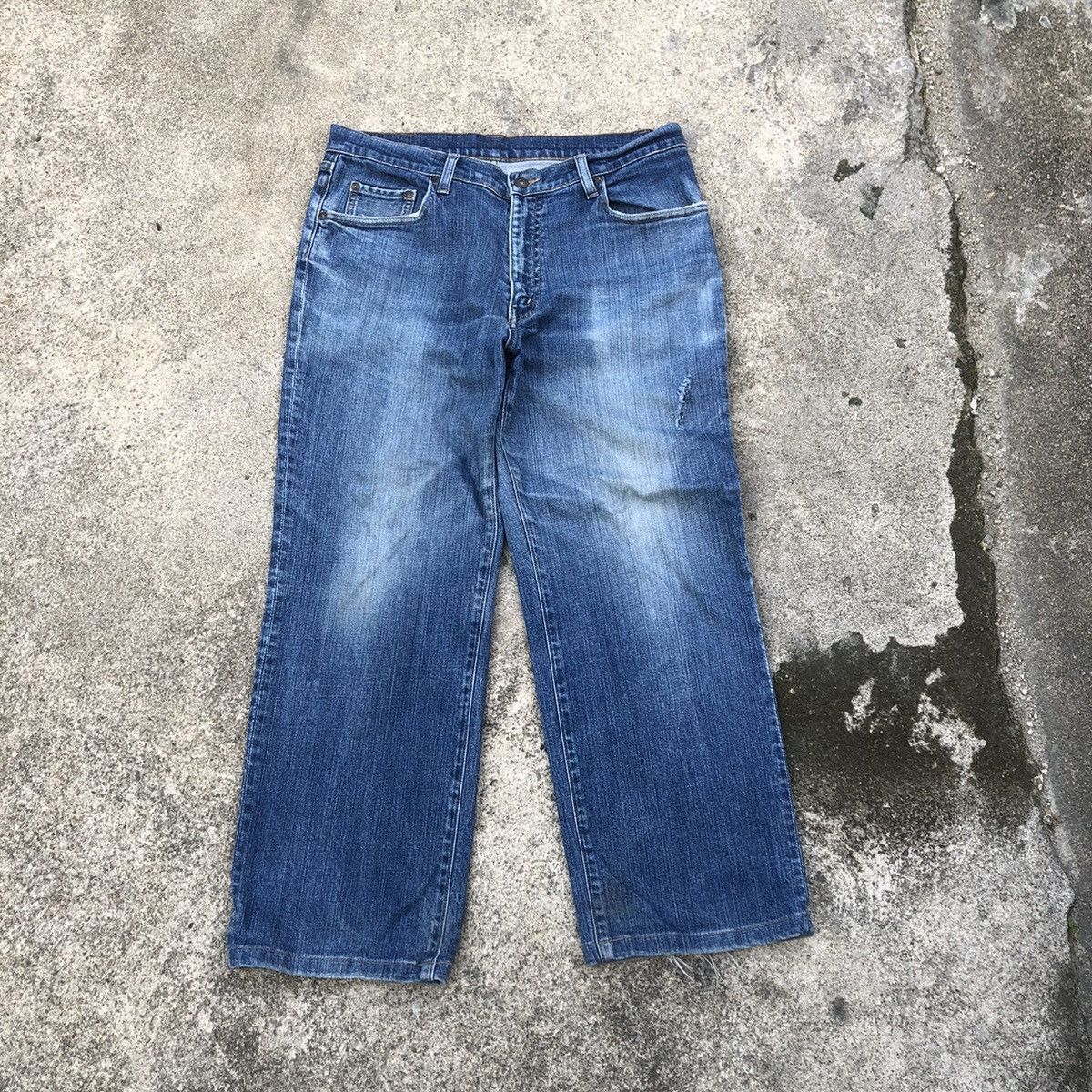 Japanese Brand 🔥Rare🔥Vintage Wolvo Stoned Wash Rips Distress Denim Jeans Size US 34 / EU 50 - 1 Thumbnail