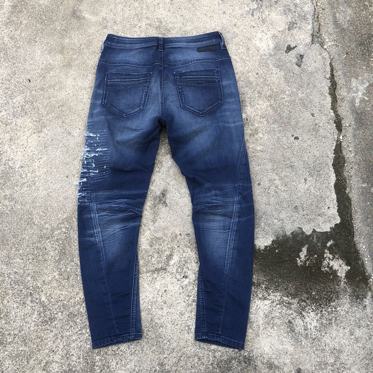 Designer × Diesel × Vintage 🔥Rare🔥Diesel Distress Sashiko Styles Curve Sweat Denim Pants Size US 28 / EU 44 - 4 Thumbnail