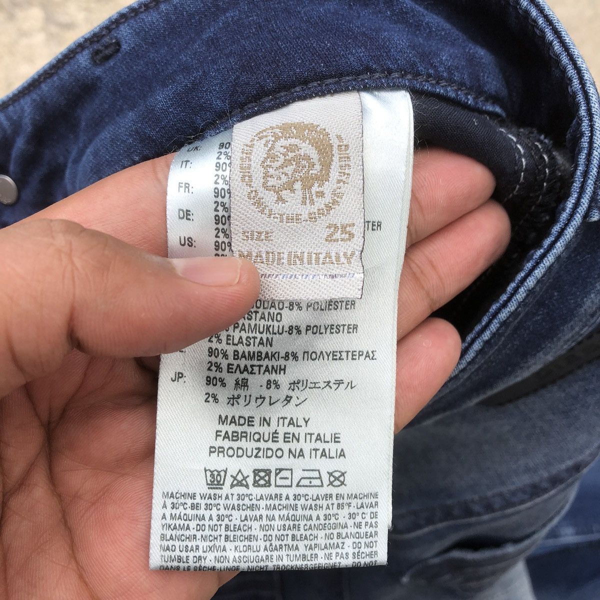 Designer × Diesel × Vintage 🔥Rare🔥Diesel Distress Sashiko Styles Curve Sweat Denim Pants Size US 28 / EU 44 - 14 Thumbnail