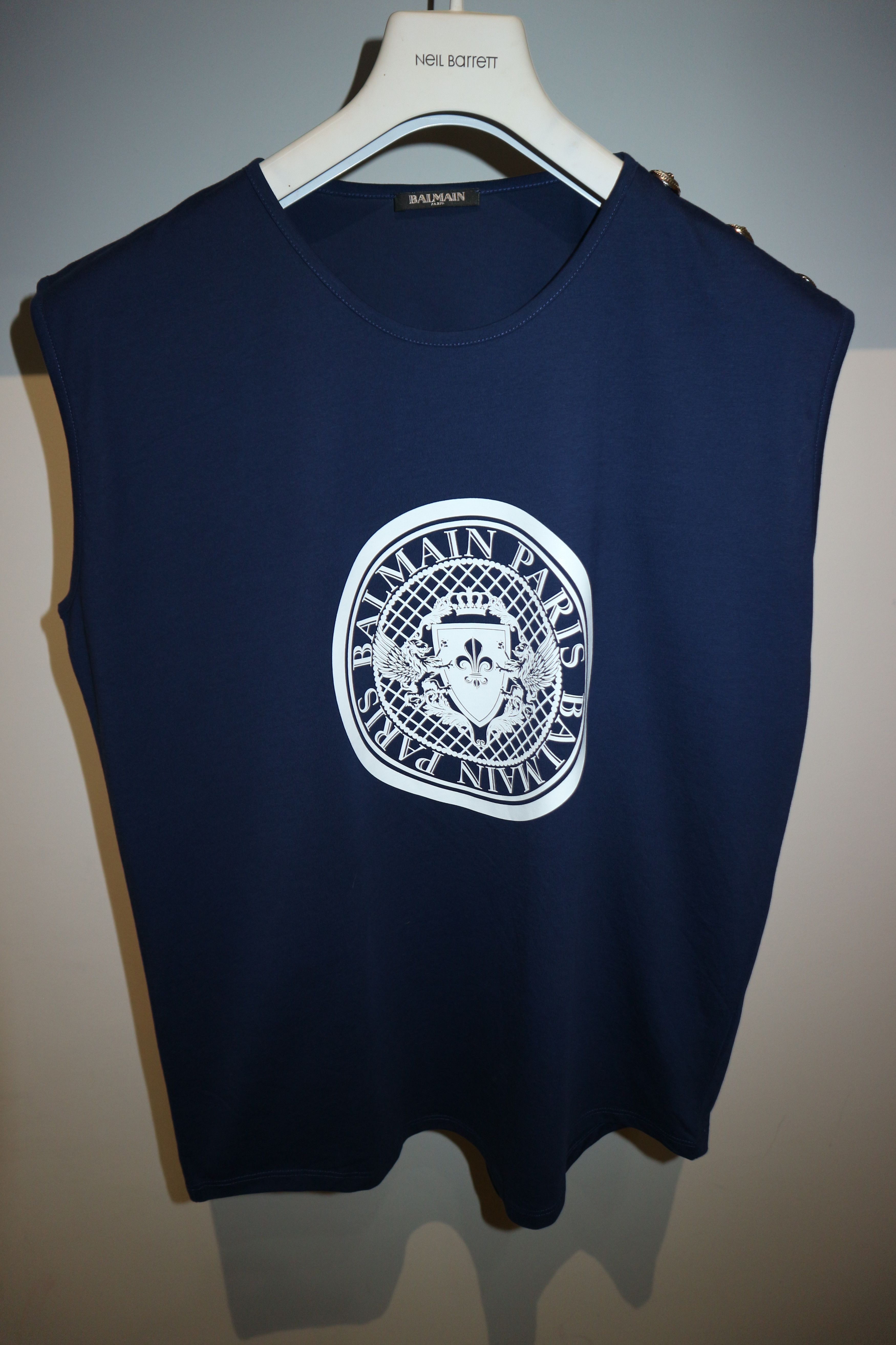Balmain Shoulder buttonslogo print tanktop Size XXL / US 16-18 / IT 52-54 - 1 Thumbnail