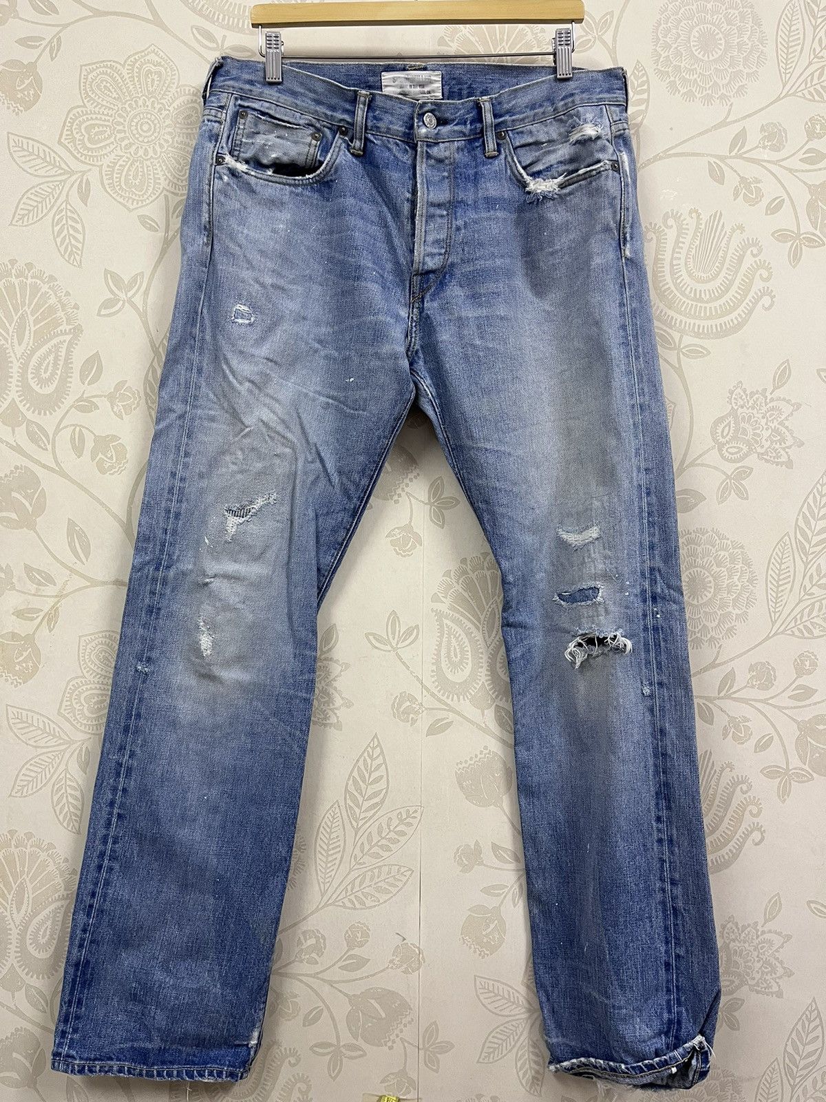 Simon Miller Distressed Flare Simon Miller Blue Redline Selvedge Size US 36 / EU 52 - 1 Thumbnail