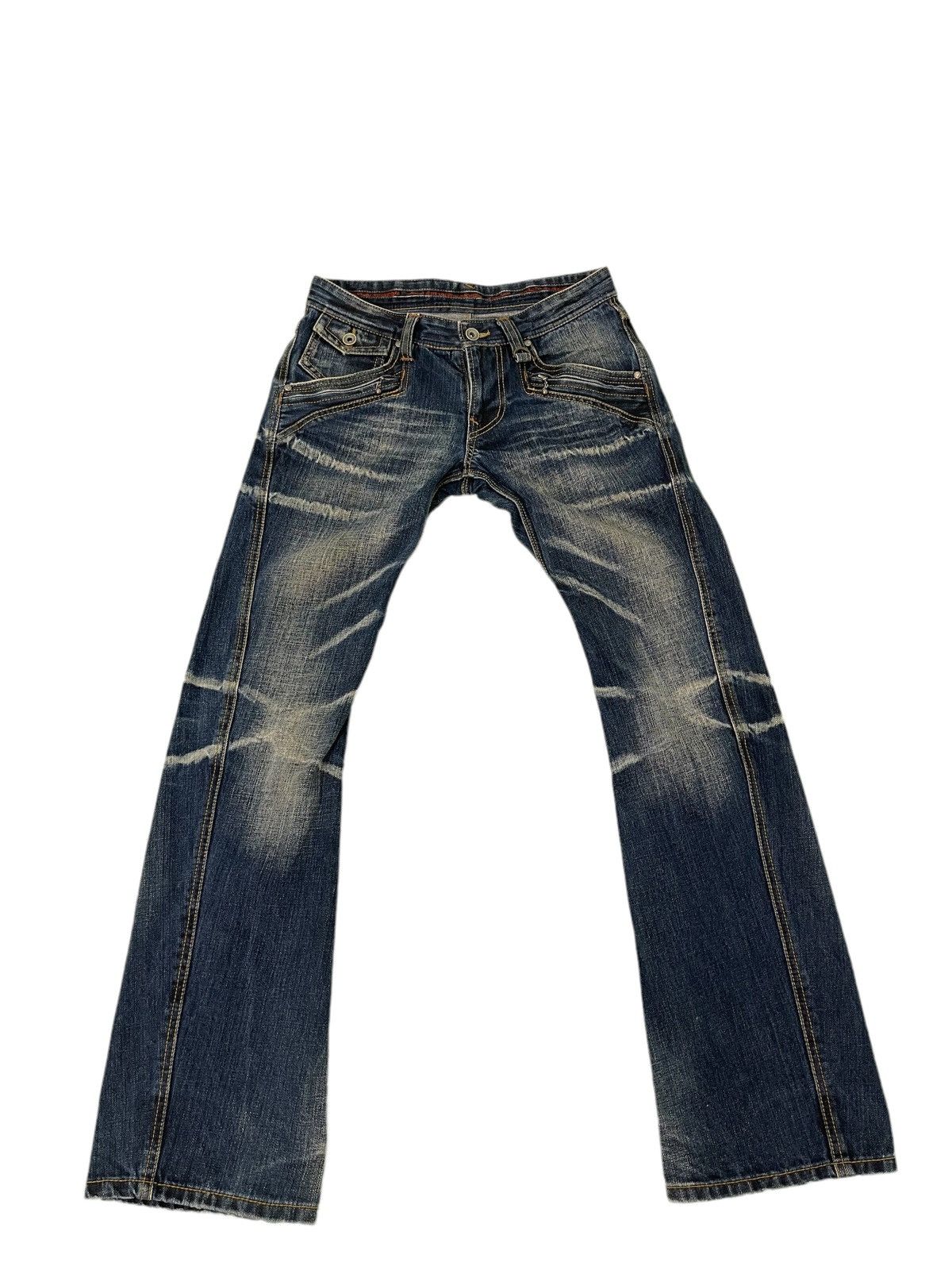 HIDEAWAYS Flare Jeans Nicole Denim Acid Wash Curve Leg Boot Cut 1🟦3 Size US 29 - 2 Thumbnail