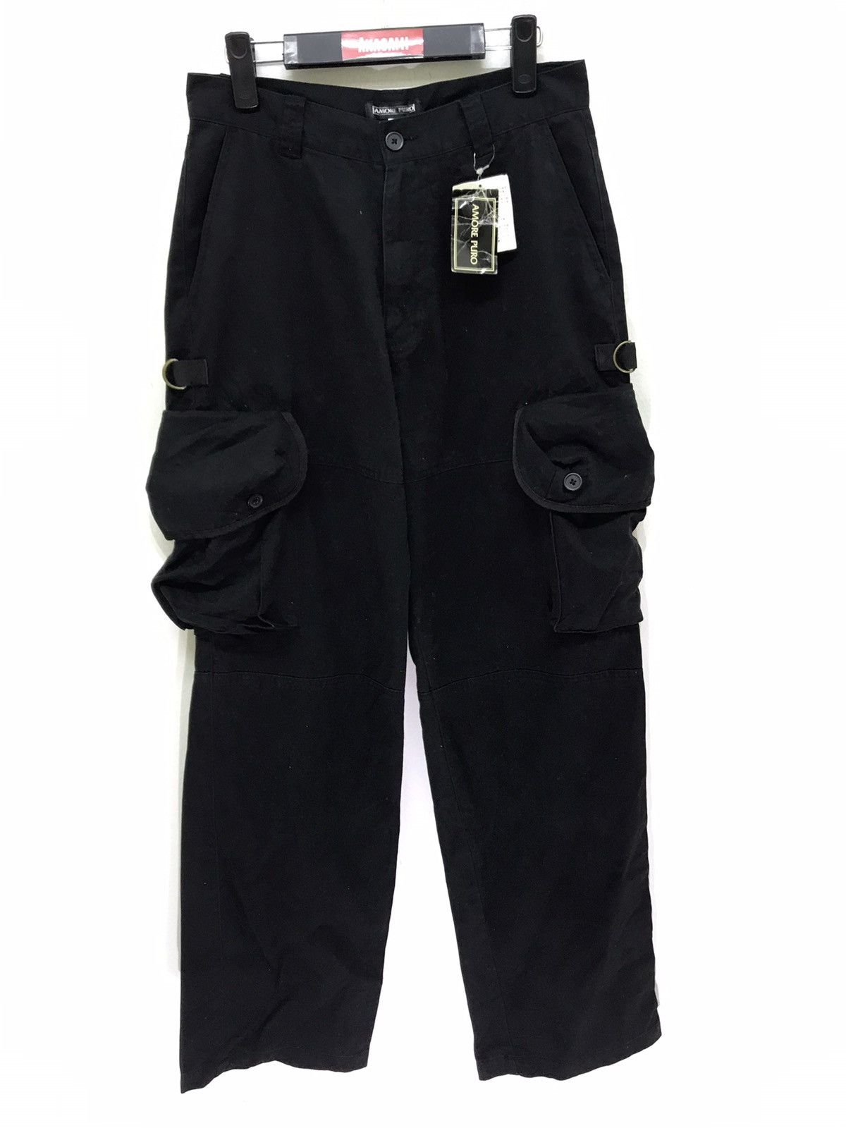 Japanese Brand Amore Puro Cargo Pant Black Wide Size US 29 - 2 Thumbnail