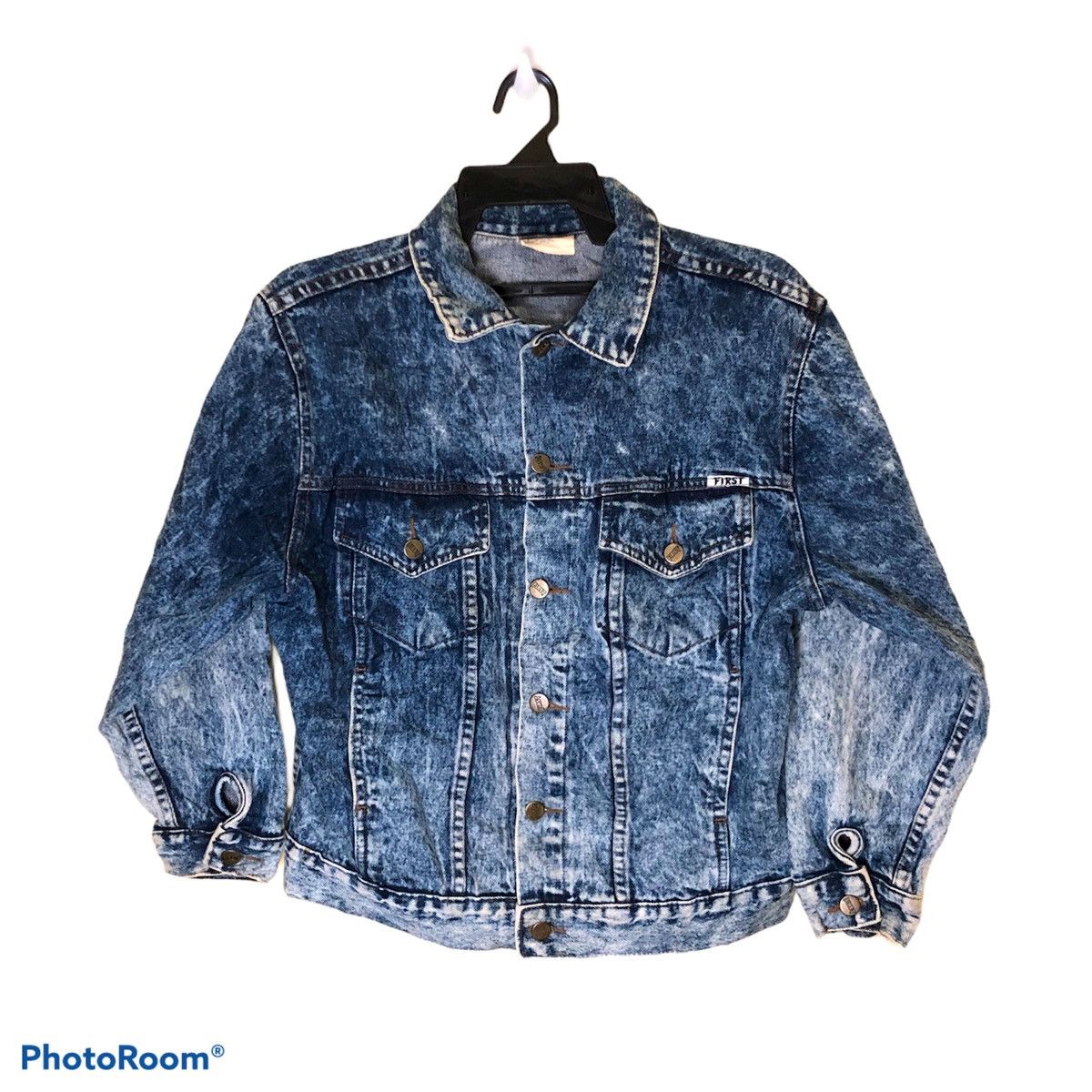 First MFG Co. FIRST denim jacket trucker/biker acid wash made in USA Size US L / EU 52-54 / 3 - 1 Thumbnail