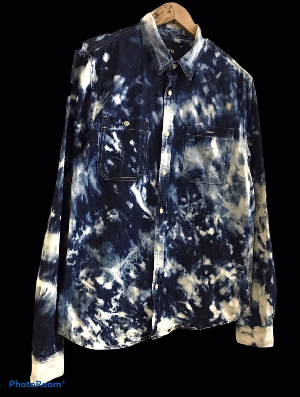 Asos Asos Acid Wash Denim Button Shirts Size US M / EU 48-50 / 2 - 2 Thumbnail