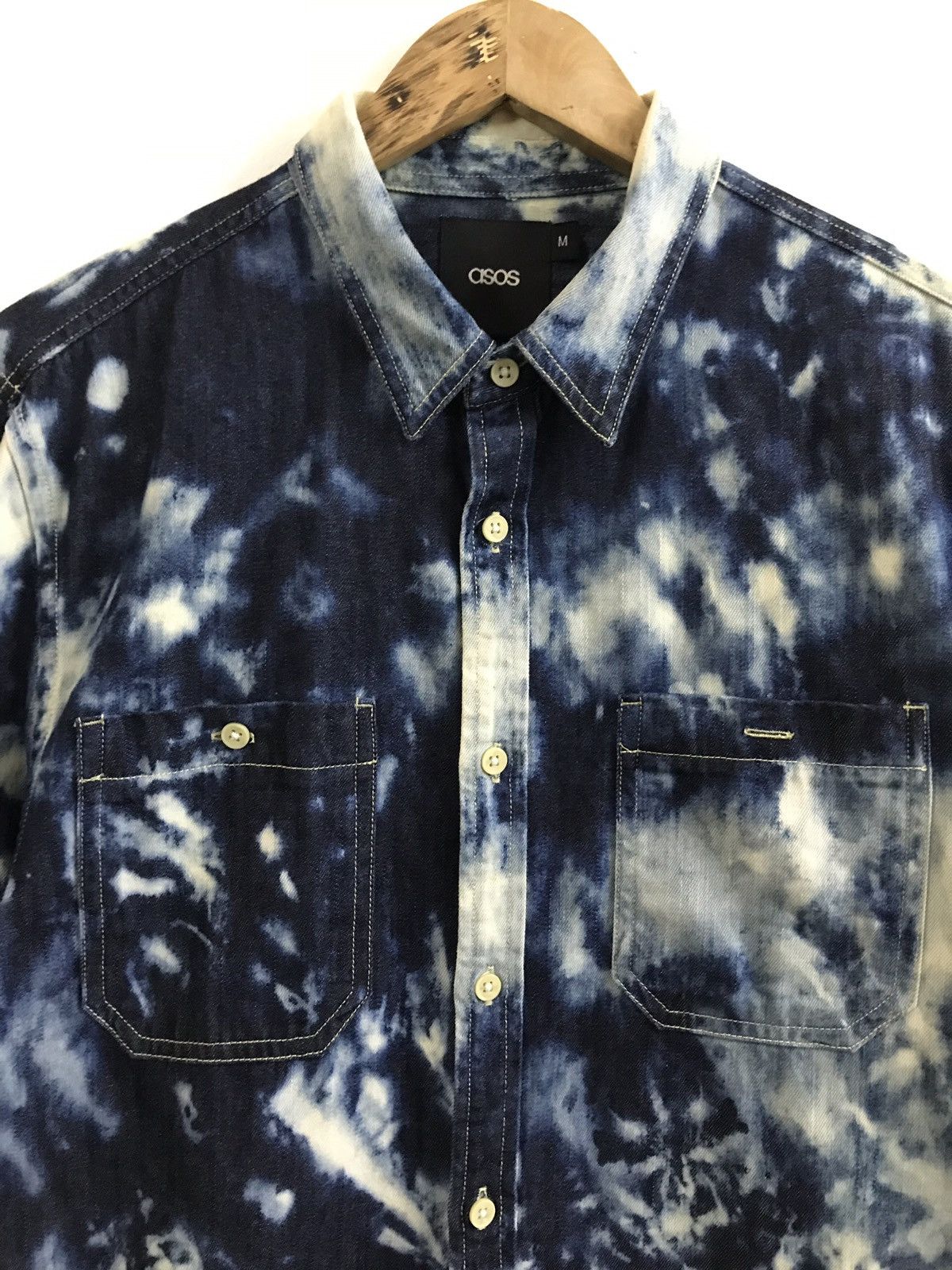 Asos Asos Acid Wash Denim Button Shirts Size US M / EU 48-50 / 2 - 4 Thumbnail