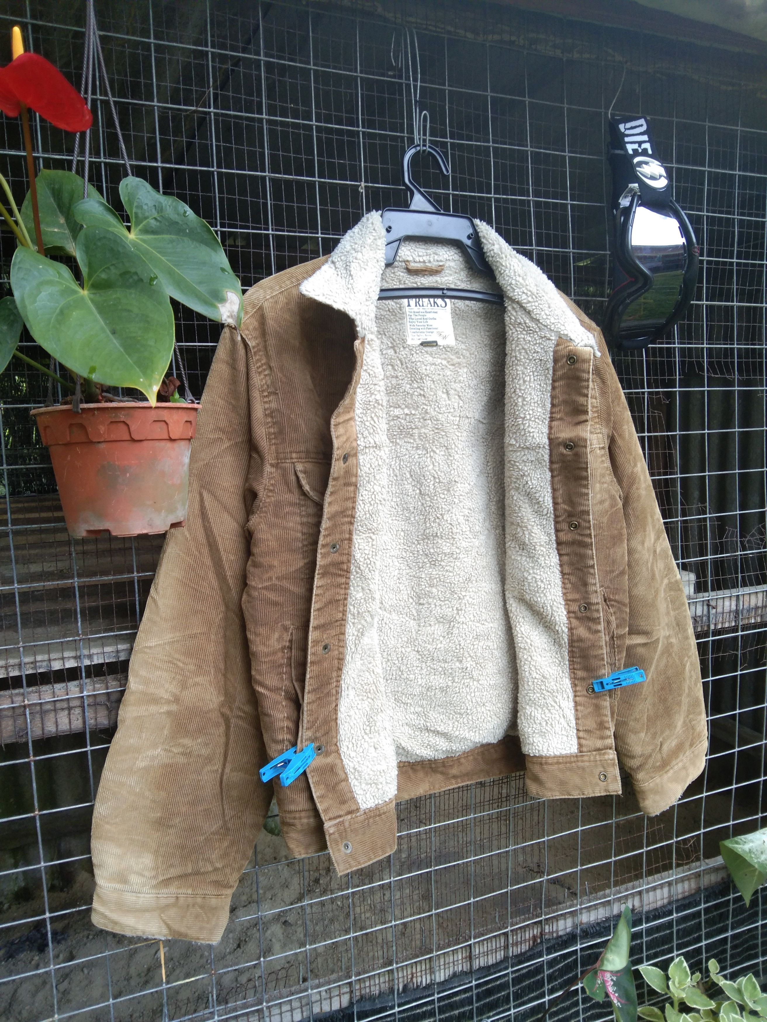 image of Winter Session Freaks Colduroy Sherpa Jacket@trucker Jacket in Brown, Men's (Size Medium)