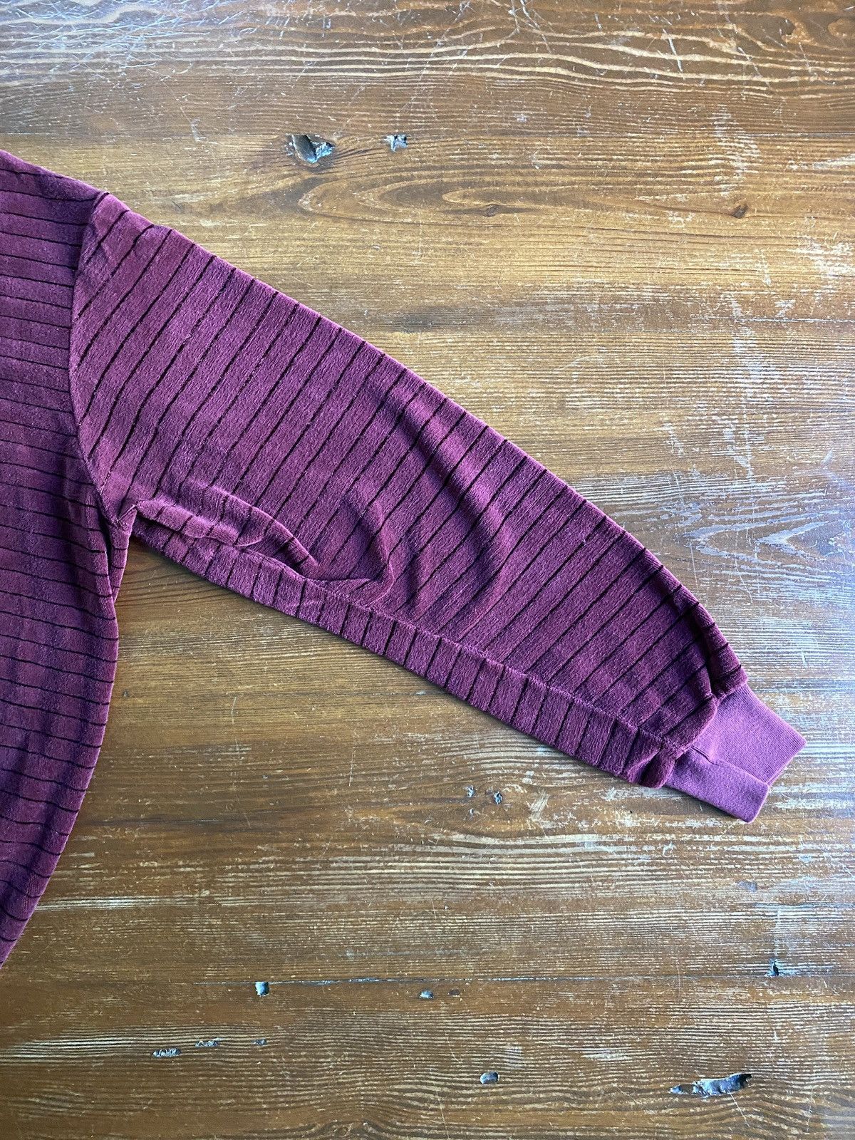 Velour Vintage 80’s Abraham & Straus Striped V Neck Long Sleeve Size US S / EU 44-46 / 1 - 6 Thumbnail