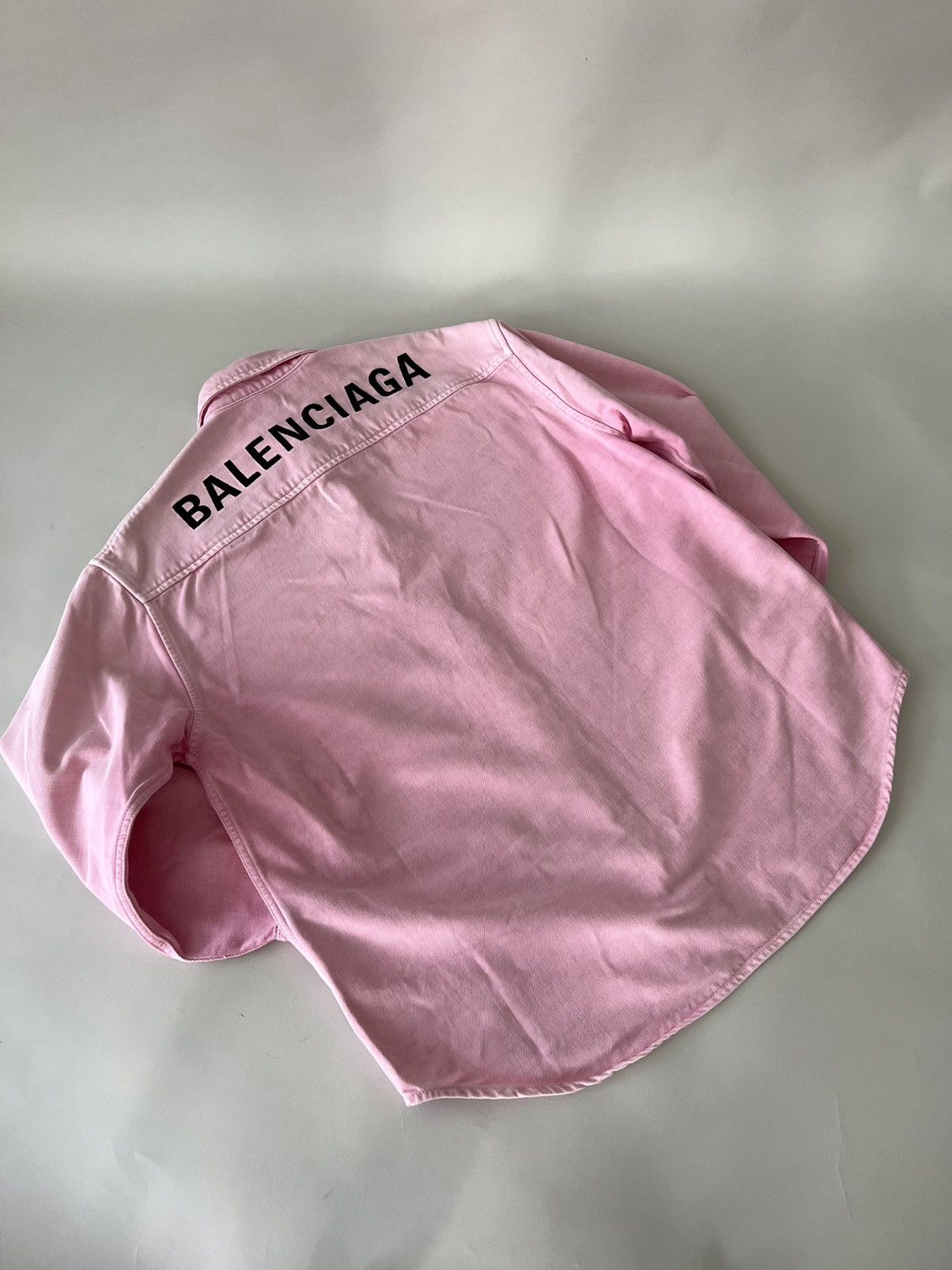 Balenciaga Balenciaga Signature Denim Logo Shirt Size US M / EU 48-50 / 2 - 4 Thumbnail