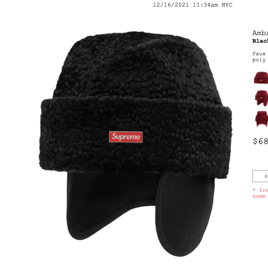 帽子 supreme Ushanka Hat black M/L Supreme Ushanka Hat (FW24) - $98