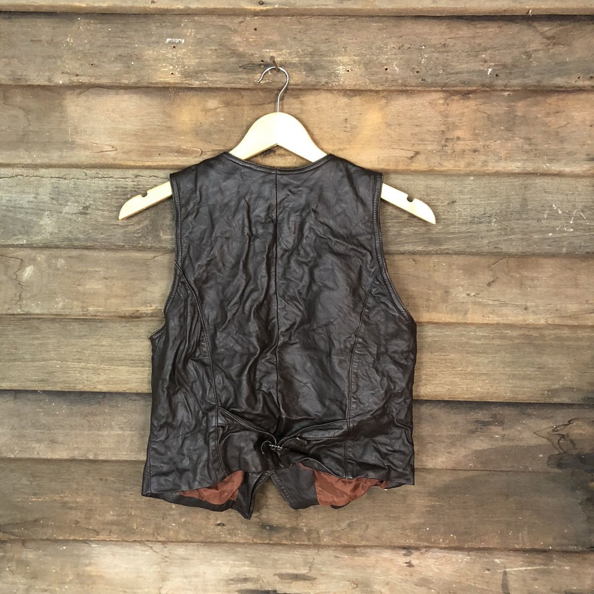 Japanese Brand Q Collection Dark Brown vintage Vest Leather #7089 Size US XS / EU 42 / 0 - 9 Thumbnail