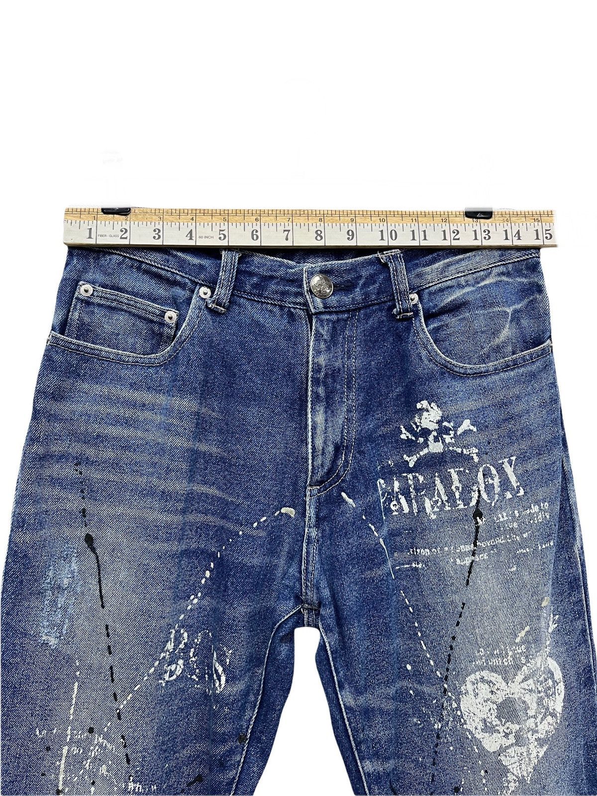 Seditionaries ☠️BERNING SHO Skull Punk Paradox Splash Distressed Denim Size US 29 - 16 Thumbnail