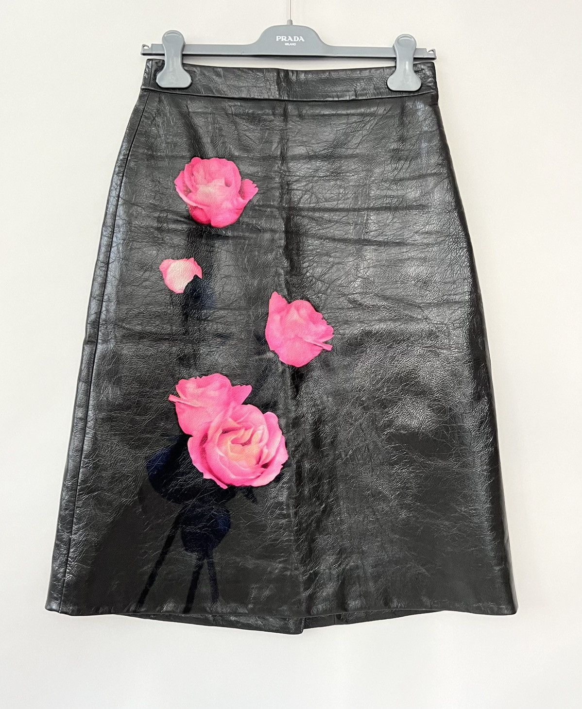 Prada 🧨50% OFF🧨 Prada LIMITED EDITION Rose Print Leather Skirt Size 27" / US 4 / IT 40 - 1 Thumbnail