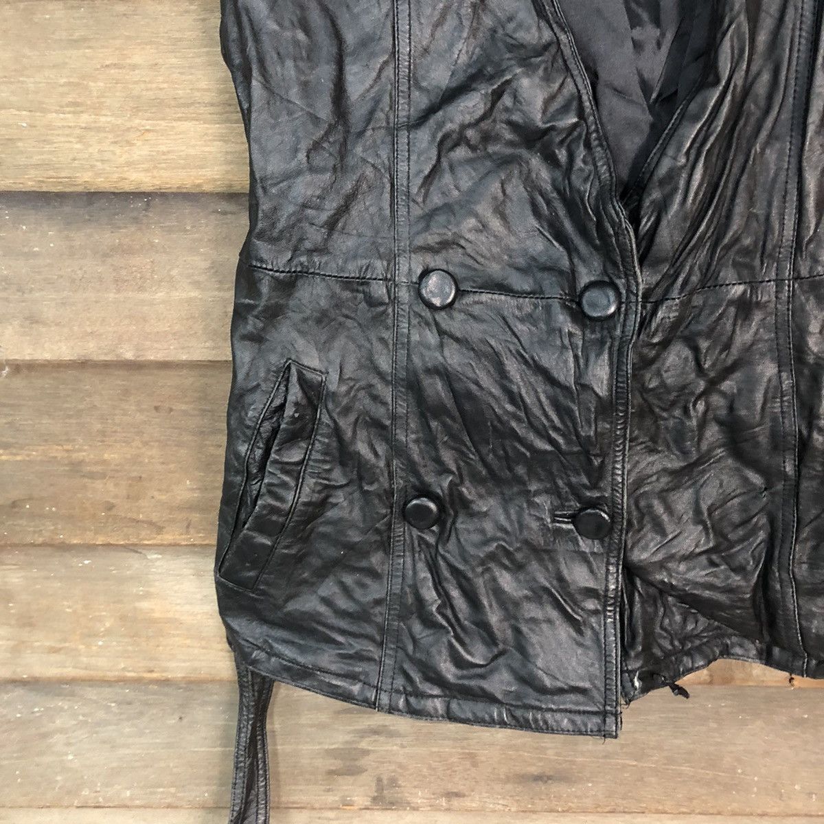 Japanese Brand Kum Kang vintage Black Vest Leather #7090 Size US S / EU 44-46 / 1 - 4 Thumbnail