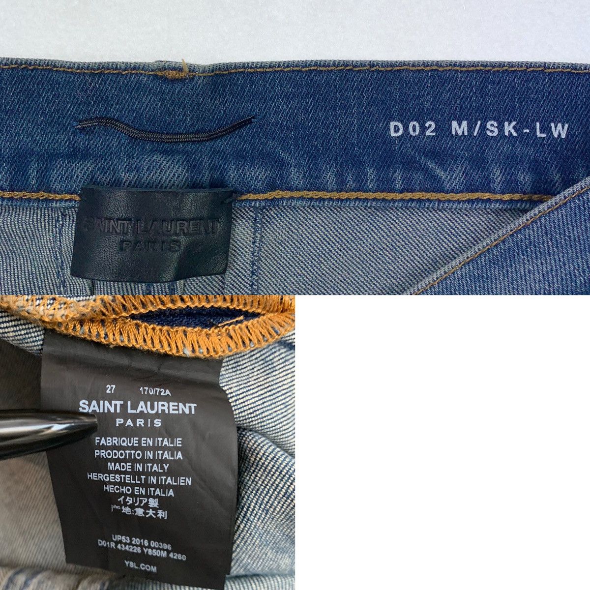 Saint Laurent Paris Saint Laurent Paris D02 M/SK-LW Blue Denim Jeans Size US 29 - 4 Thumbnail