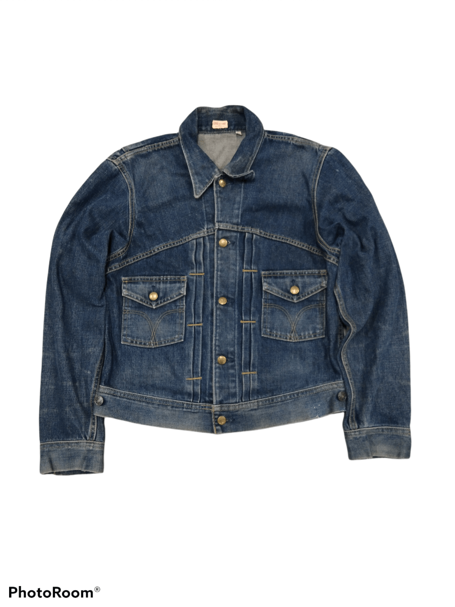 image of 1 Of 1 x Edwin Distressed Edwin One-0-One Type 2 Jacket in Blue Distressed, Men's (Size Medium)
