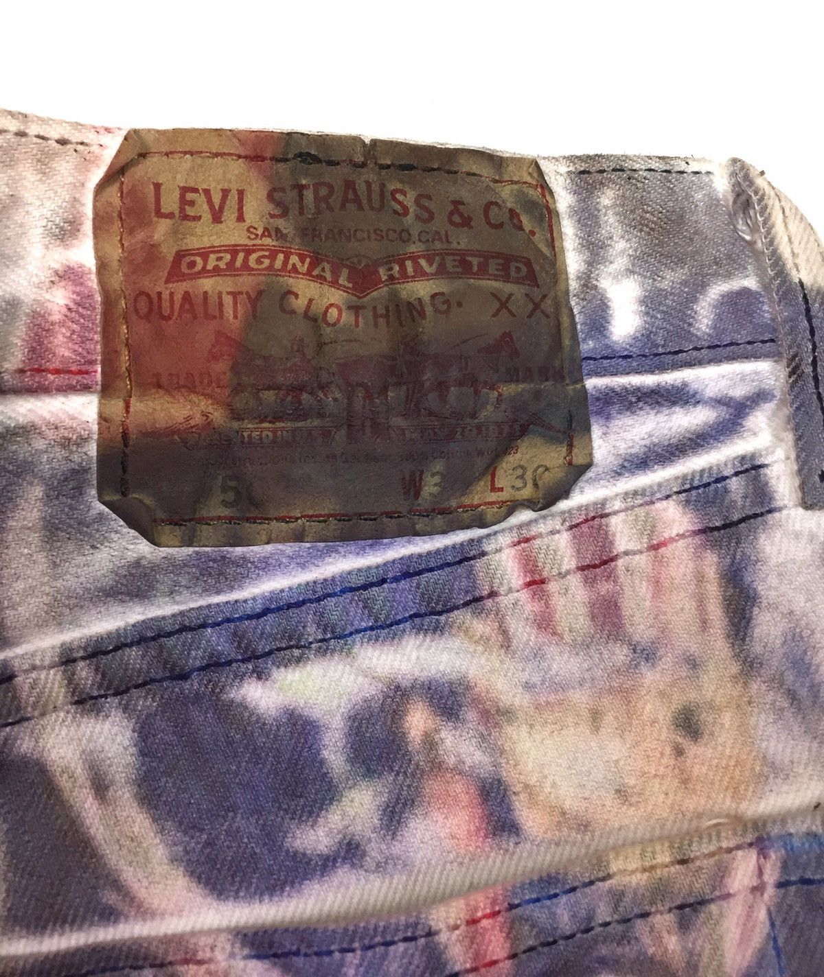 Led Zeppelin × Levi's Made & Crafted × Levi's Vintage Clothing 🔥MEGA RARE 🔥Vintage Levis 501 x Band x Movie Over Print Size US 35 - 17 Thumbnail