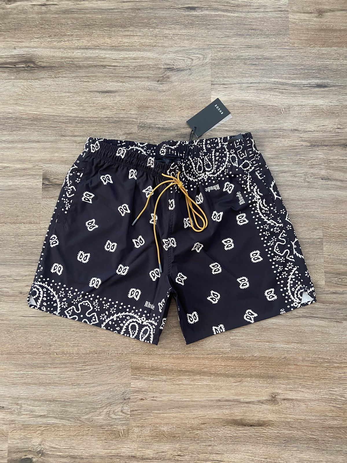 image of Rhude Black Swim Shorts, Men's (Size 38)