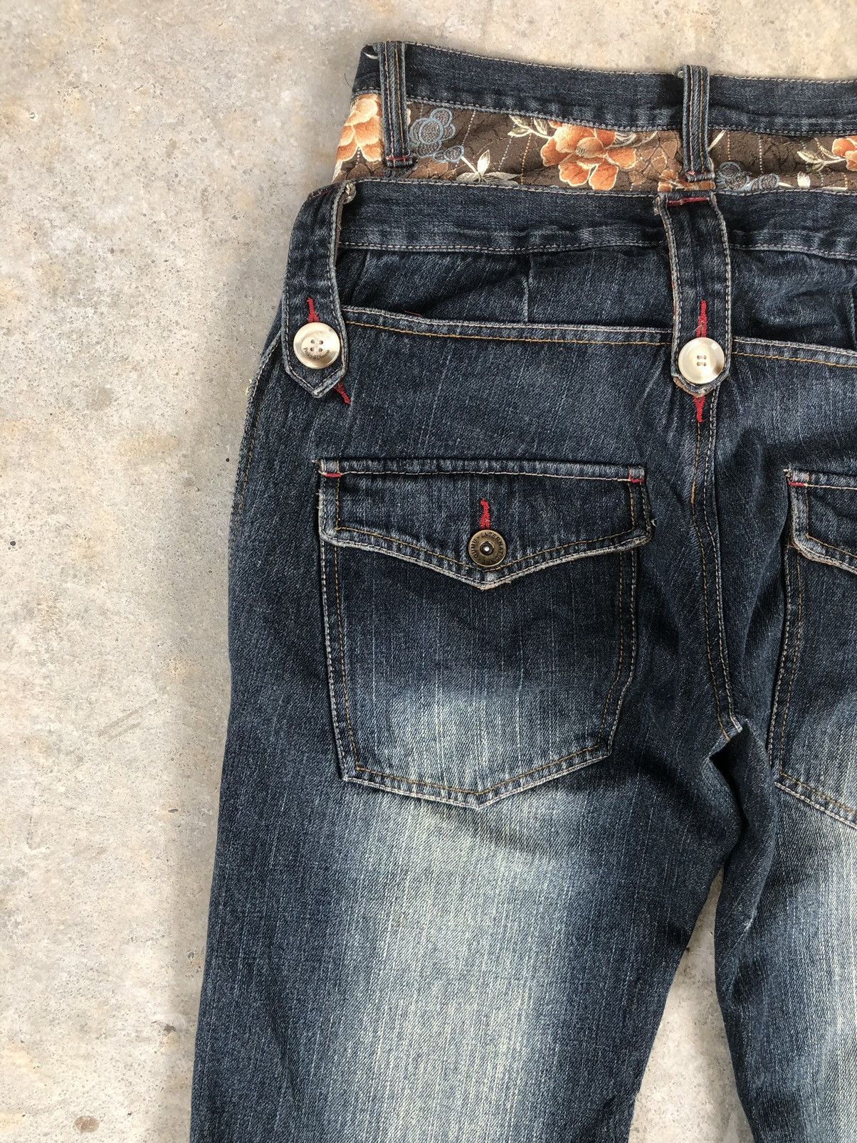 Japanese Brand Rare GUMU Double Waist Distressed Denim Size US 32 / EU 48 - 9 Thumbnail