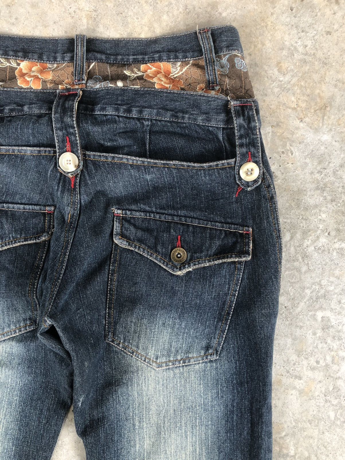 Japanese Brand Rare GUMU Double Waist Distressed Denim Size US 32 / EU 48 - 10 Thumbnail