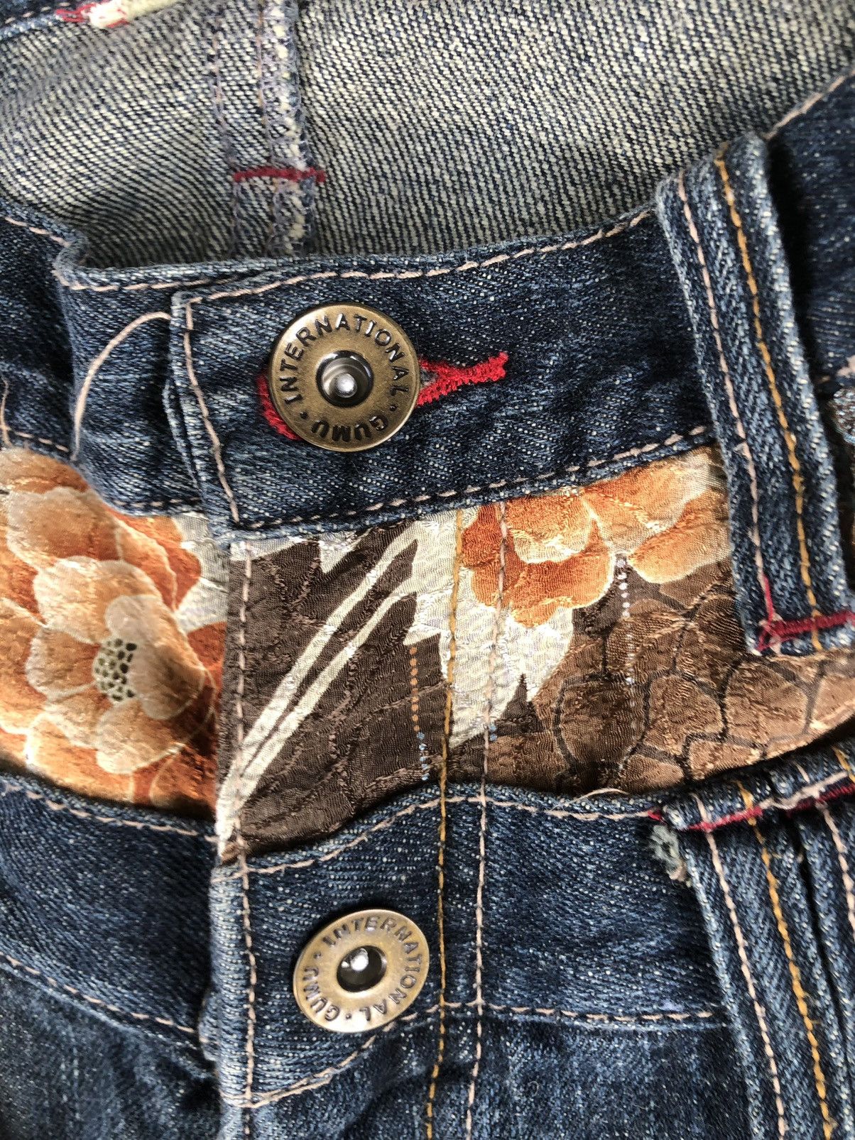 Japanese Brand Rare GUMU Double Waist Distressed Denim Size US 32 / EU 48 - 13 Thumbnail