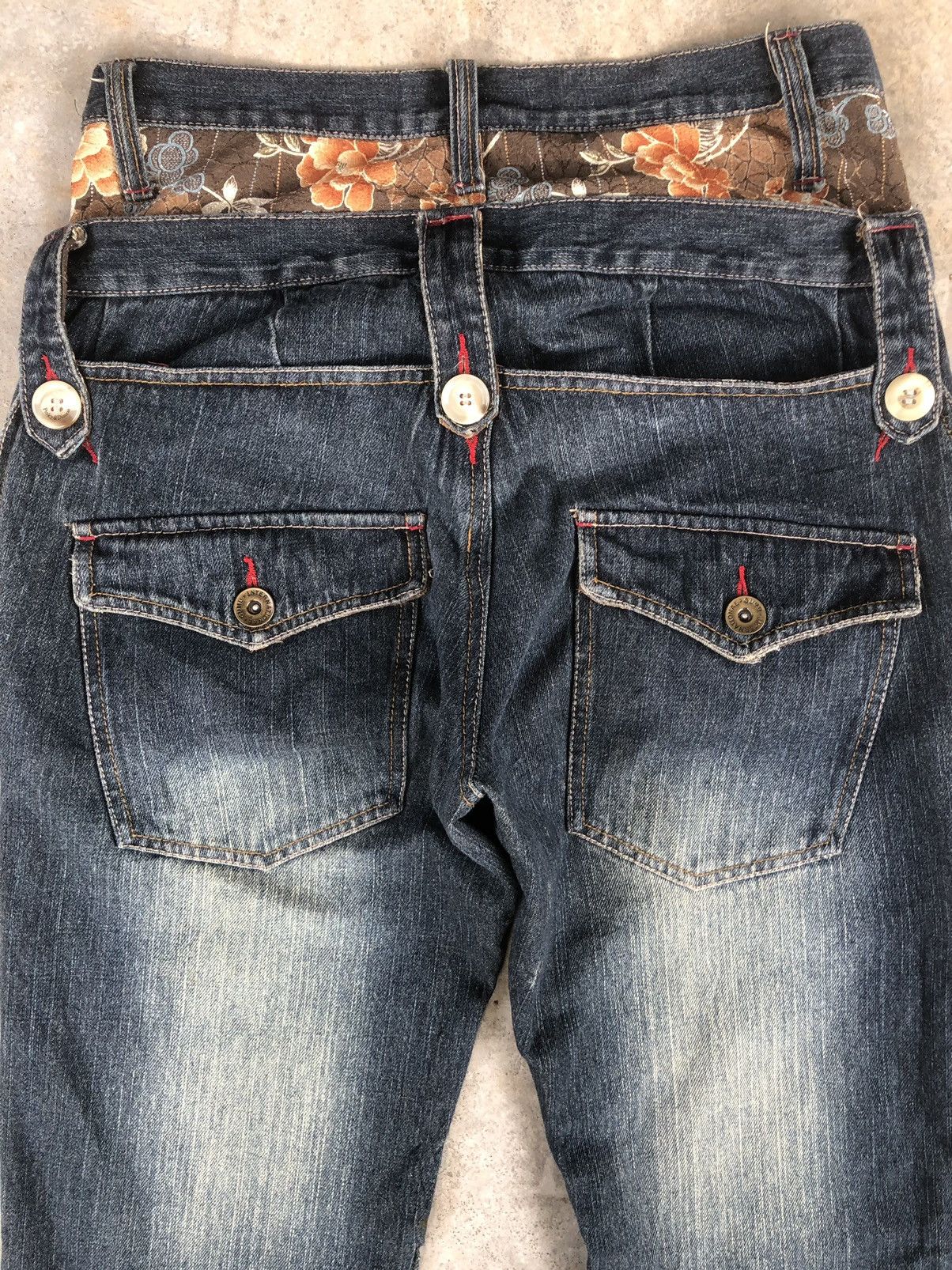 Japanese Brand Rare GUMU Double Waist Distressed Denim Size US 32 / EU 48 - 8 Thumbnail