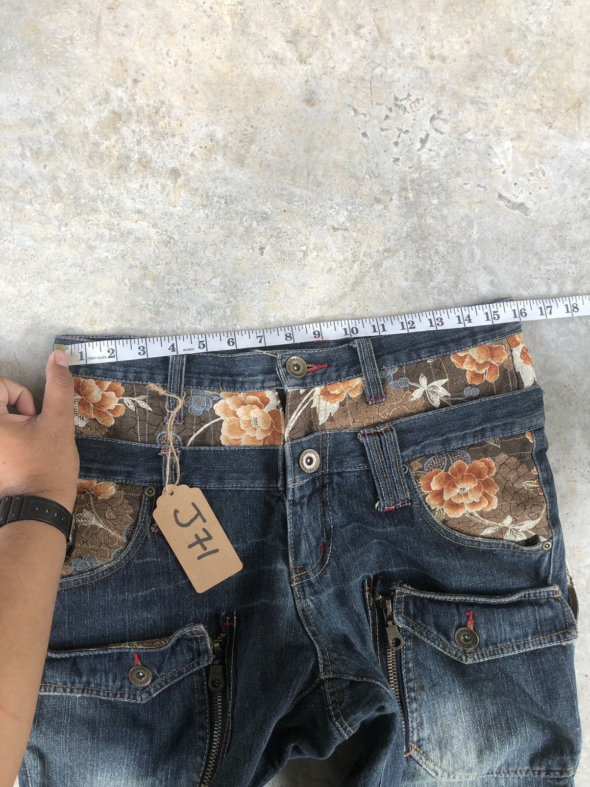 Japanese Brand Rare GUMU Double Waist Distressed Denim Size US 32 / EU 48 - 17 Thumbnail