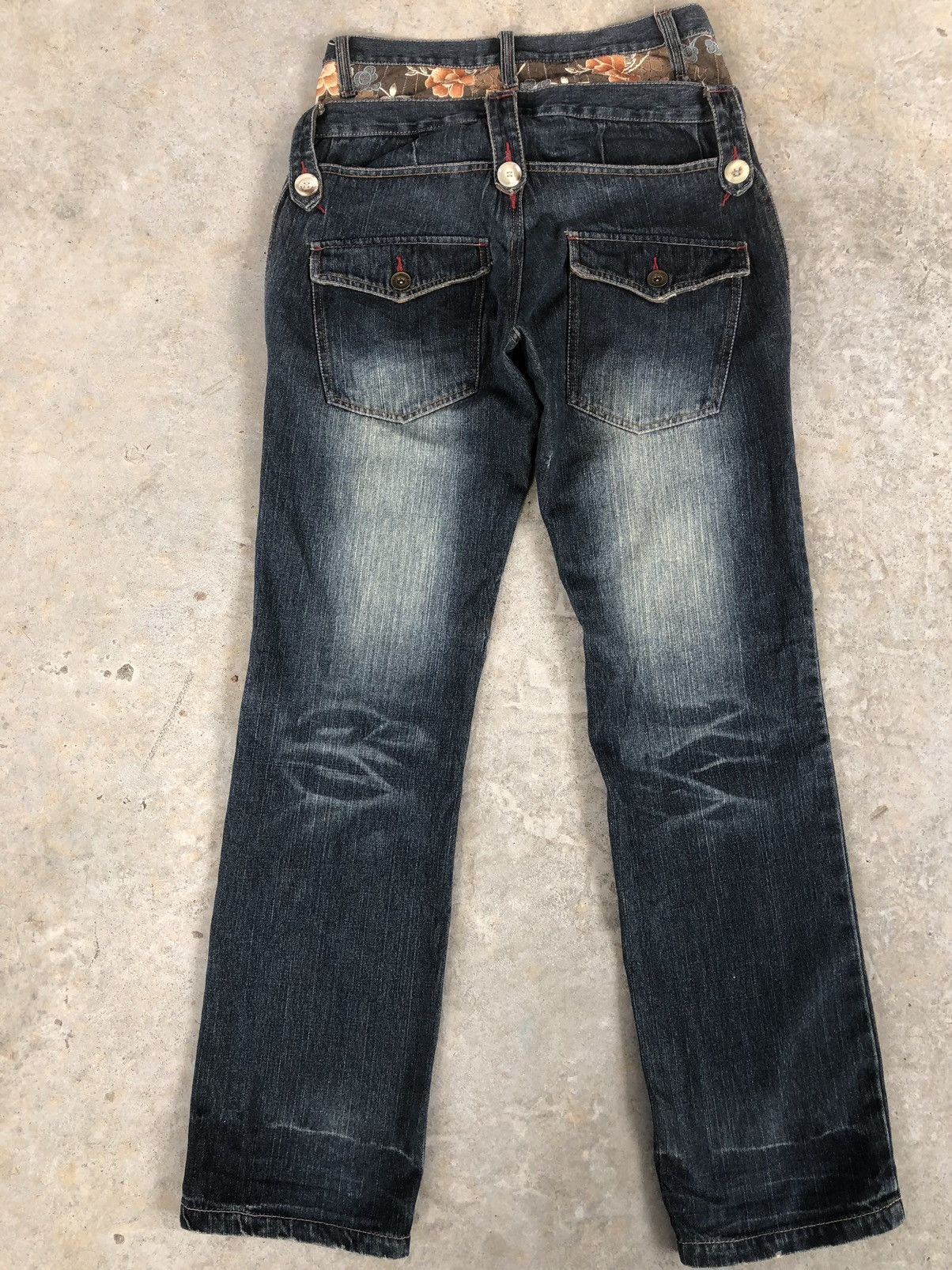 Japanese Brand Rare GUMU Double Waist Distressed Denim Size US 32 / EU 48 - 2 Thumbnail