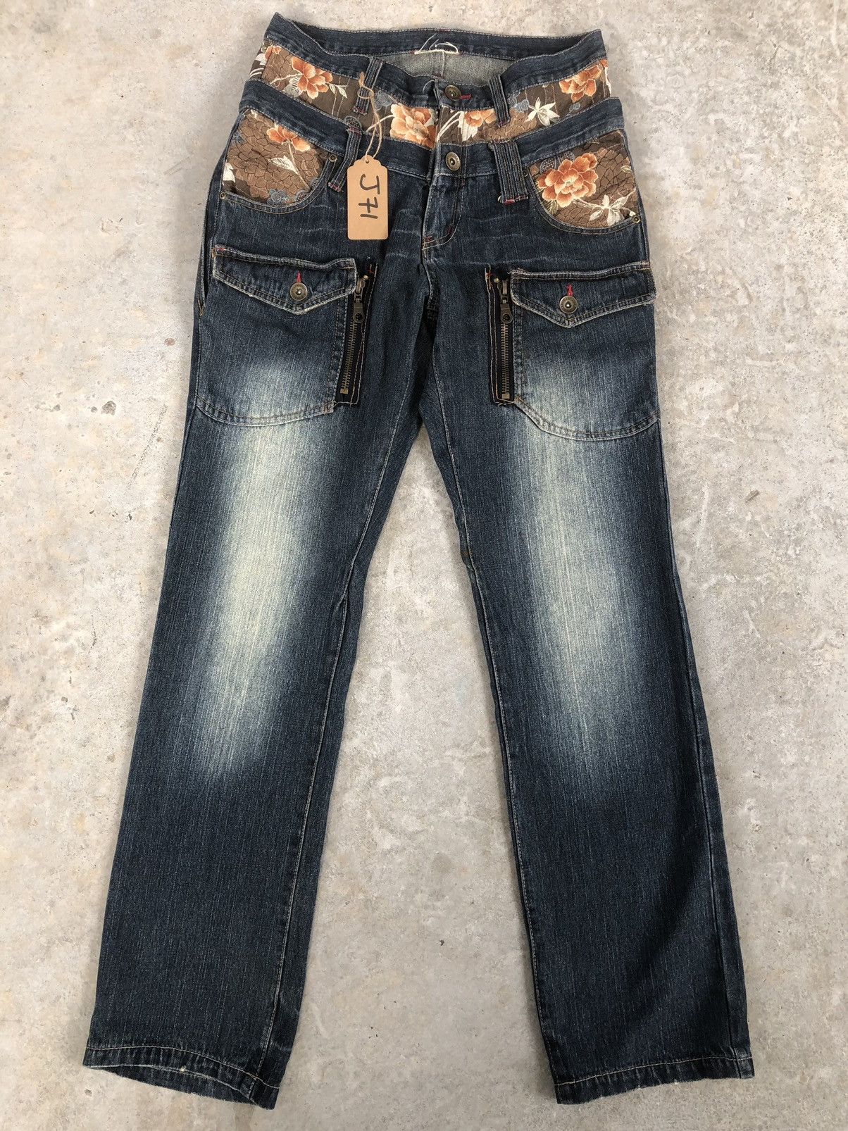 Japanese Brand Rare GUMU Double Waist Distressed Denim Size US 32 / EU 48 - 1 Thumbnail
