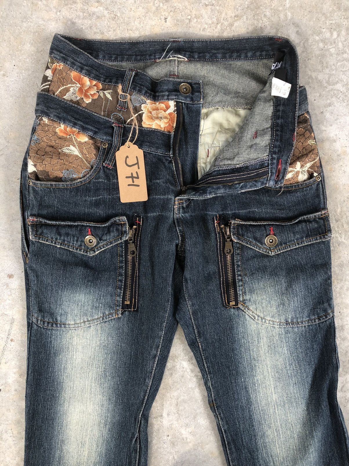 Japanese Brand Rare GUMU Double Waist Distressed Denim Size US 32 / EU 48 - 3 Thumbnail