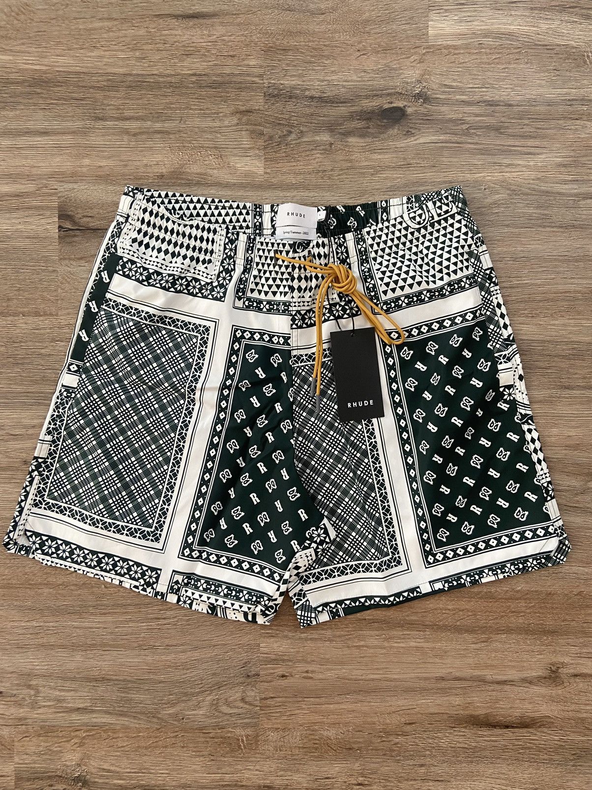 image of Rhude Green Swim Shorts, Men's (Size 36)