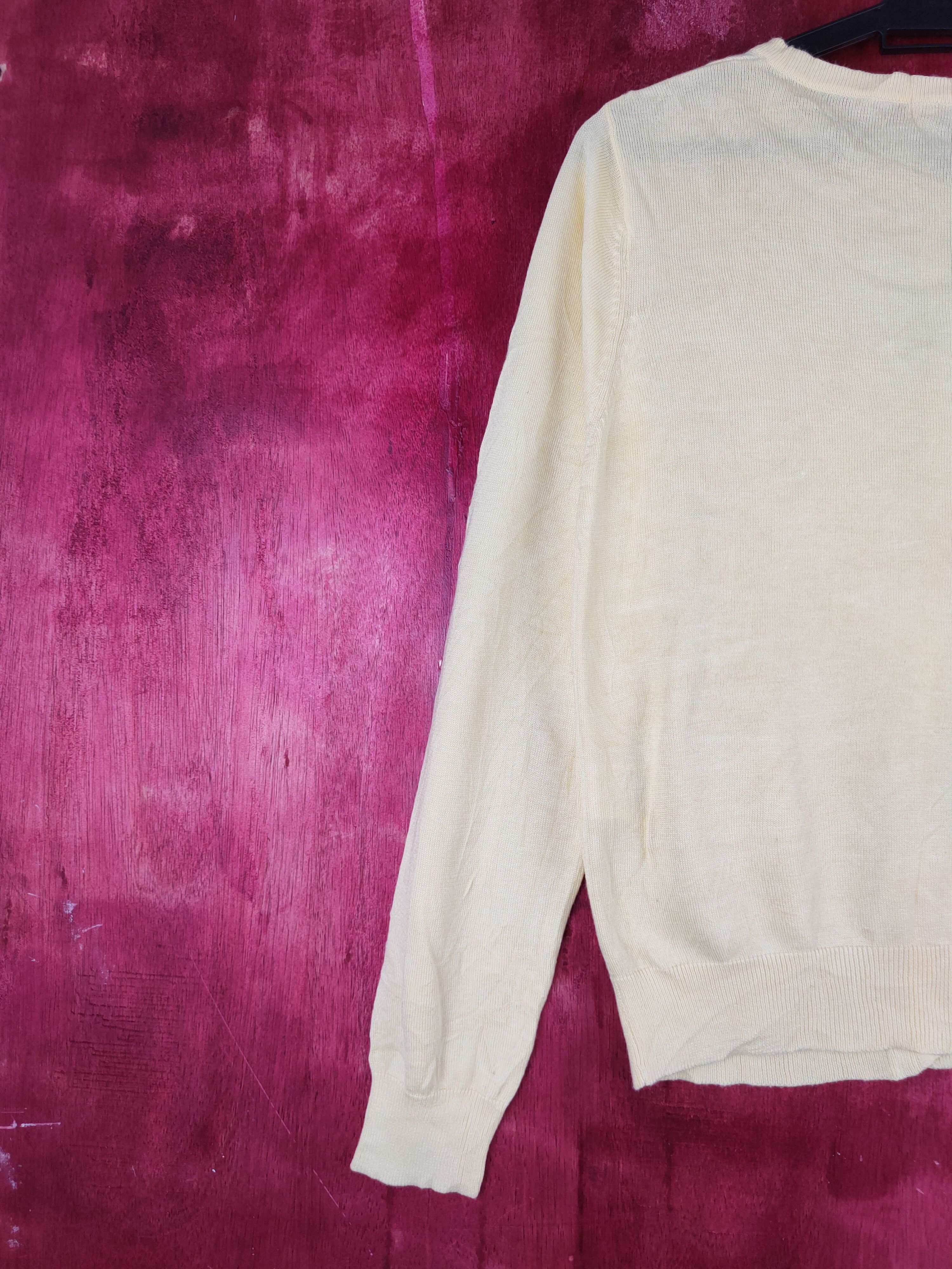 Japanese Brand Comfort Basic Yellow Cardigan vintage plain thin #S875 Size M / US 6-8 / IT 42-44 - 8 Thumbnail