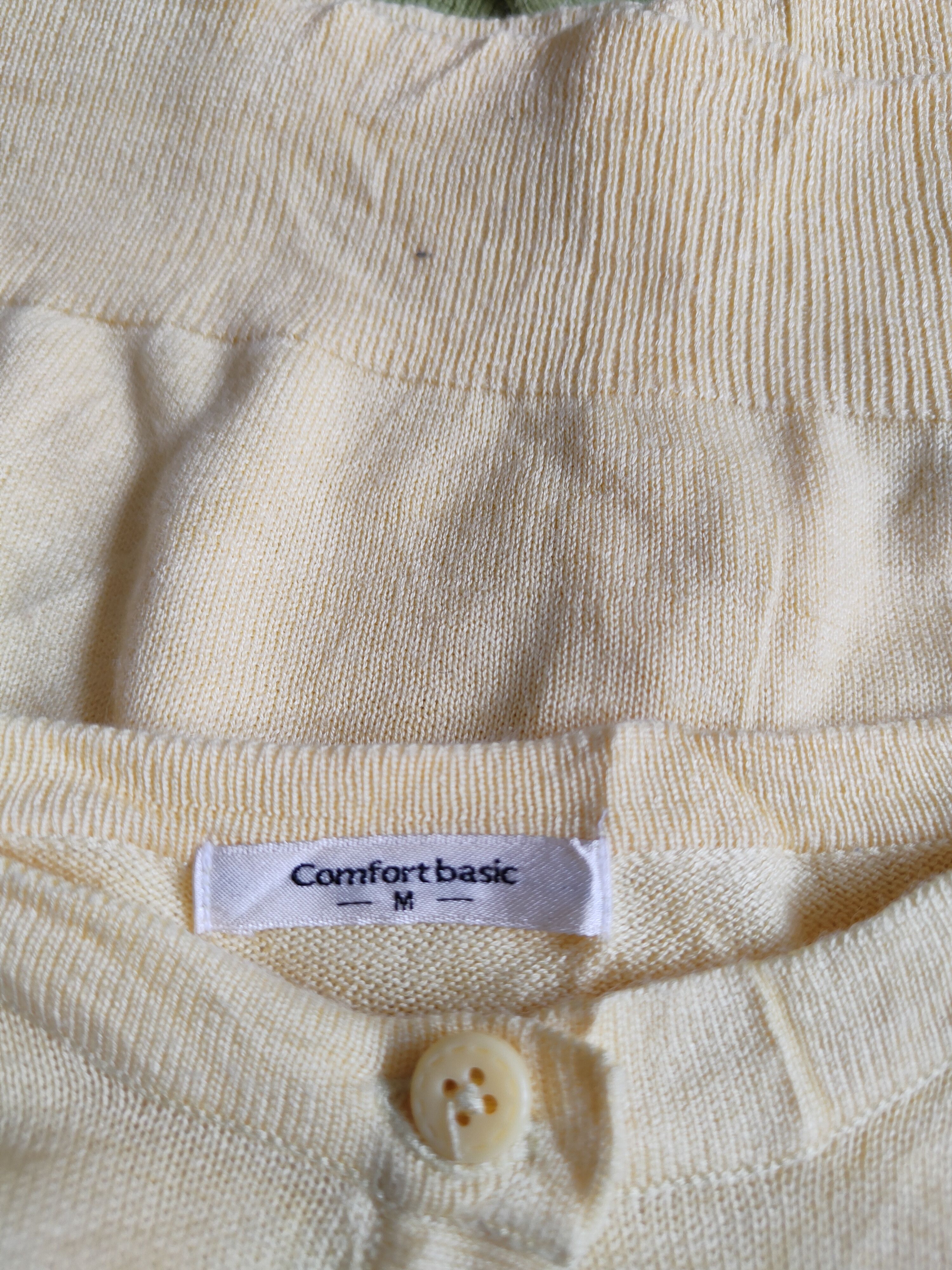 Japanese Brand Comfort Basic Yellow Cardigan vintage plain thin #S875 Size M / US 6-8 / IT 42-44 - 11 Thumbnail