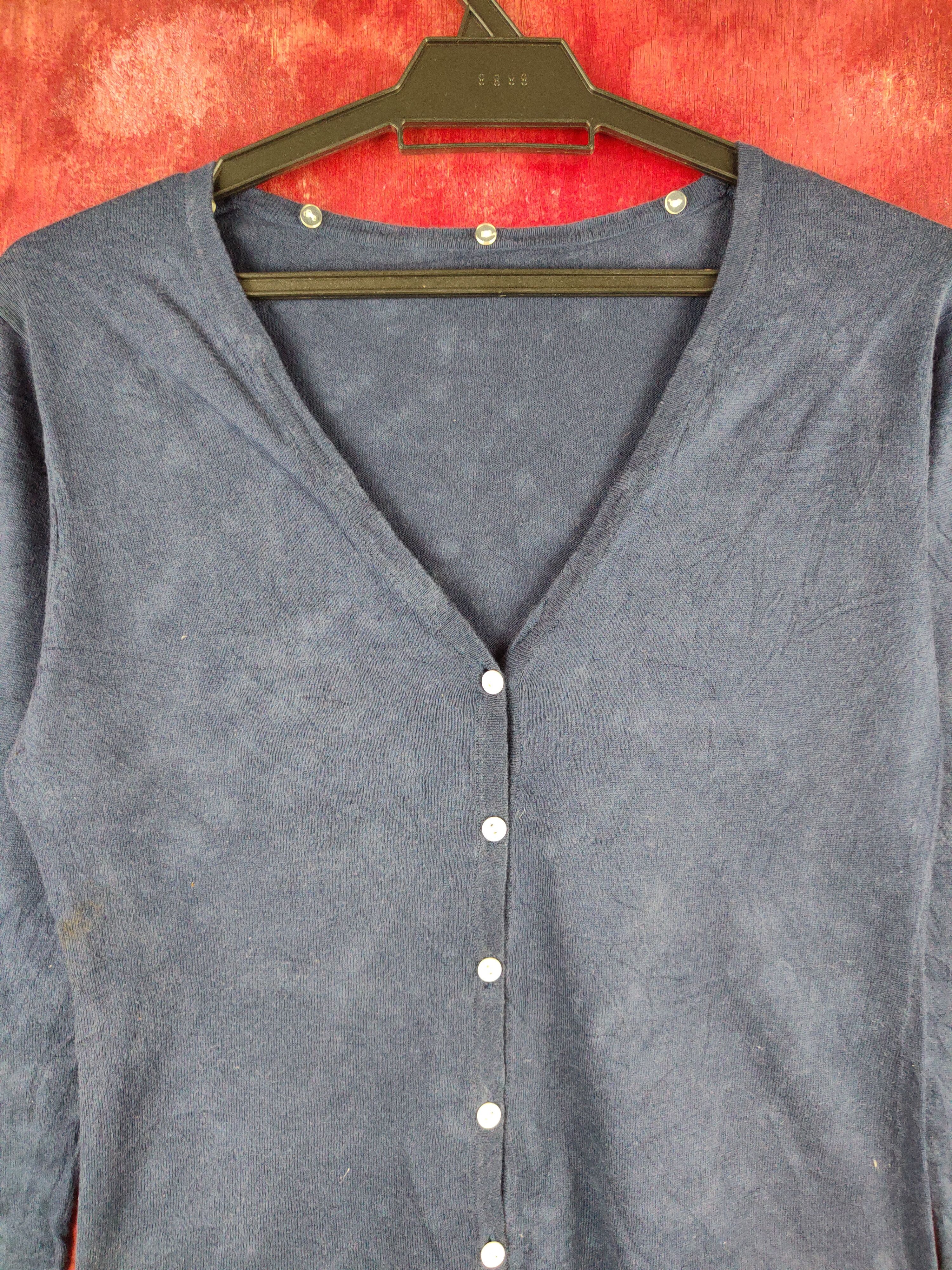Japanese Brand × Vintage Japanese Brand Navy Blue faded Cardigan thin vintage#S873 Size S / US 4 / IT 40 - 2 Thumbnail