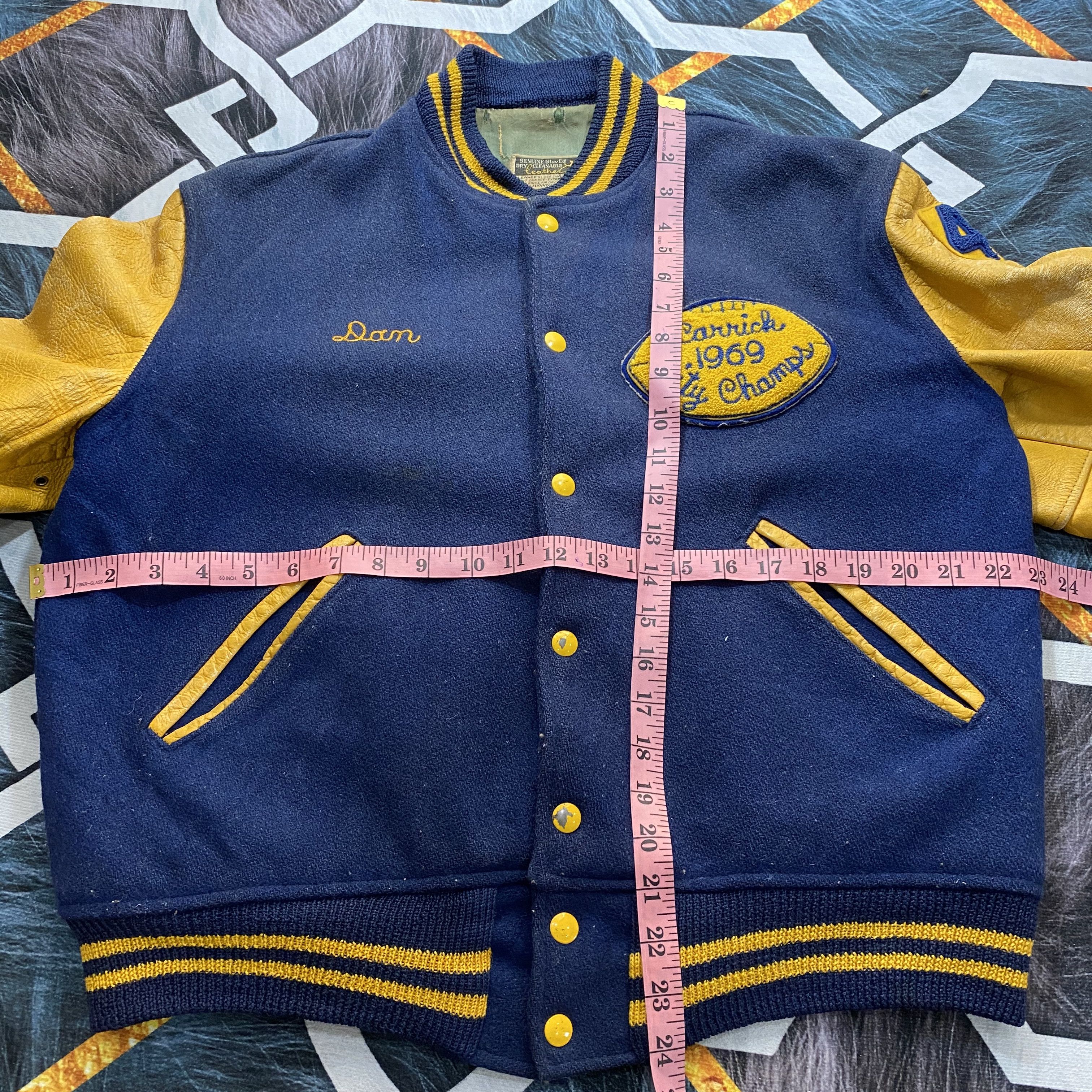 Vintage RARE🔥Vintage 60s Leather Varsity Jacket City Champs 1969 Size US M / EU 48-50 / 2 - 17 Thumbnail