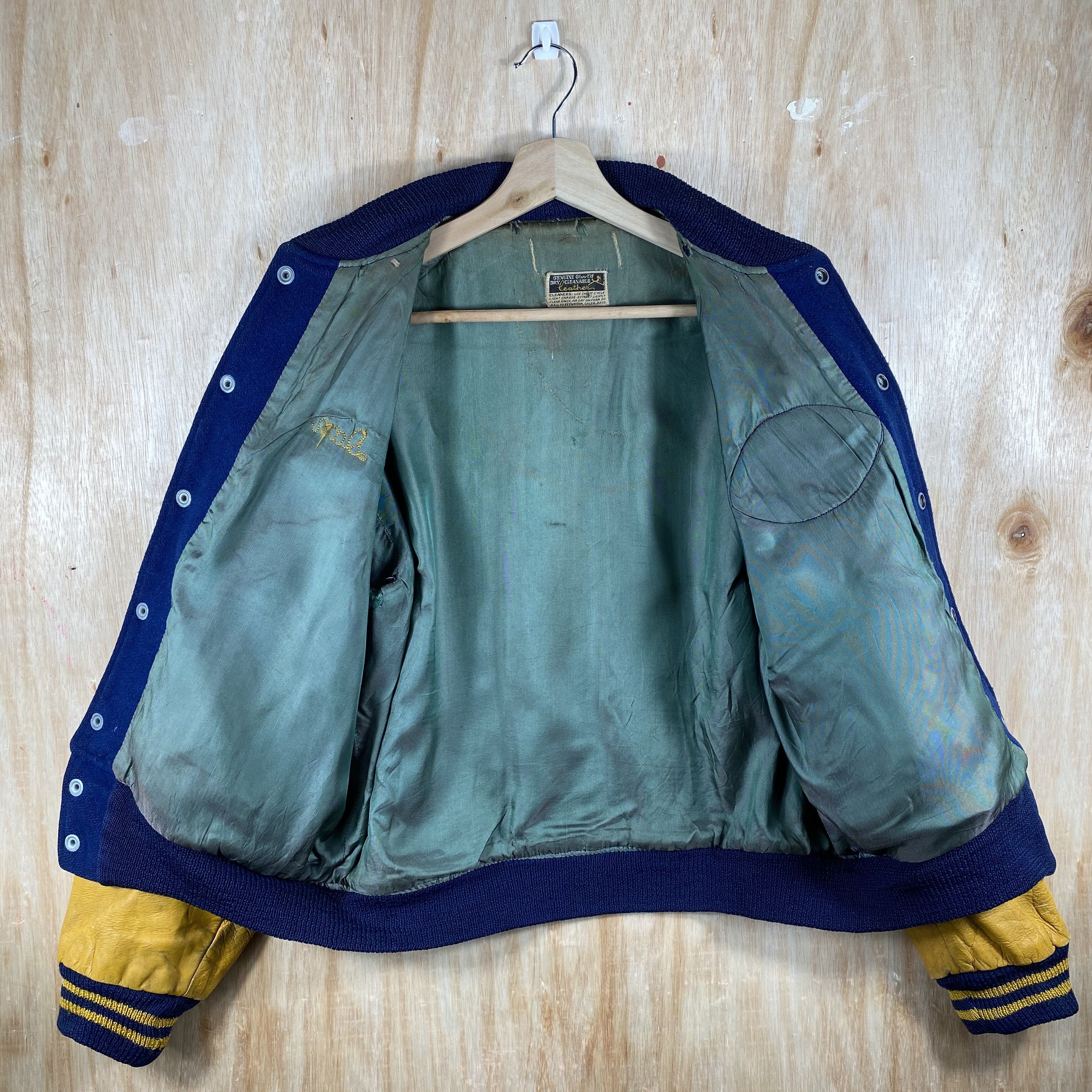Vintage RARE🔥Vintage 60s Leather Varsity Jacket City Champs 1969 Size US M / EU 48-50 / 2 - 9 Thumbnail