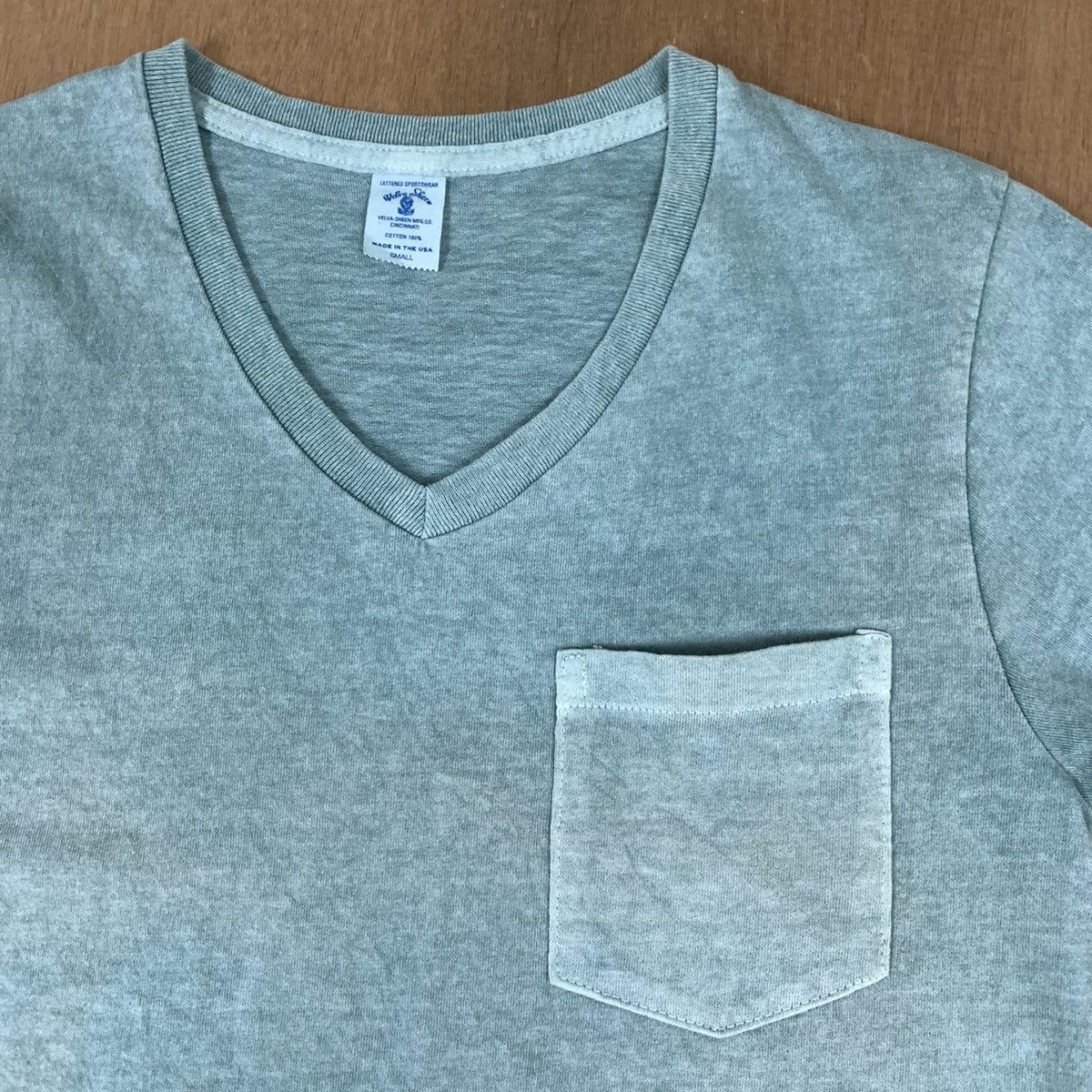 Velva Sheen Vintag 90s VELVA SHEEN Pigment Dye Single Stitch Pocket Tee Size US S / EU 44-46 / 1 - 7 Thumbnail