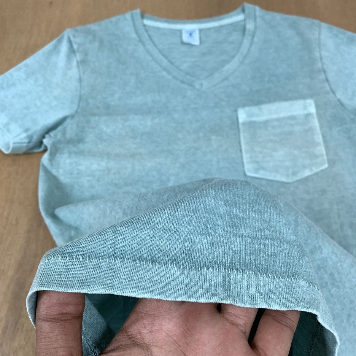 Velva Sheen Vintag 90s VELVA SHEEN Pigment Dye Single Stitch Pocket Tee Size US S / EU 44-46 / 1 - 10 Thumbnail