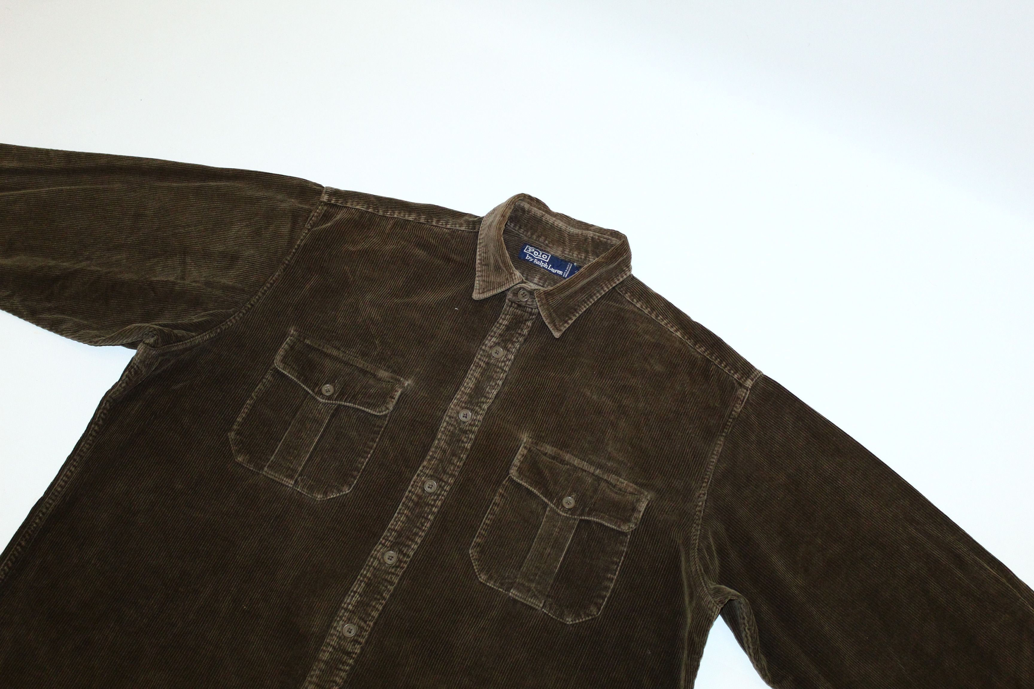 Polo Ralph Lauren 🔥 VTG Polo R.L. Military Corduroy Baggy Overshirt Size US XXL / EU 58 / 5 - 3 Thumbnail