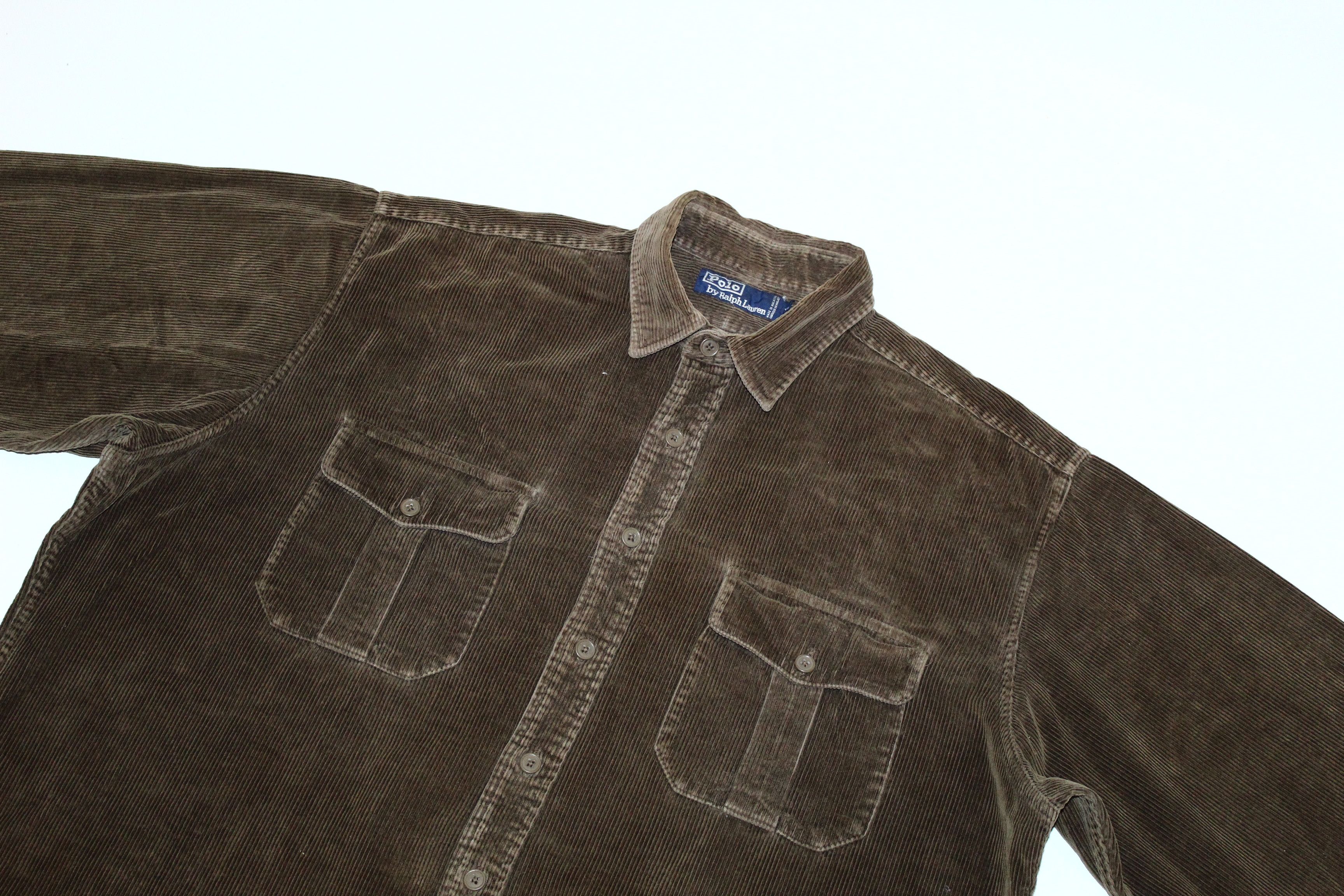 Polo Ralph Lauren 🔥 VTG Polo R.L. Military Corduroy Baggy Overshirt Size US XXL / EU 58 / 5 - 4 Thumbnail