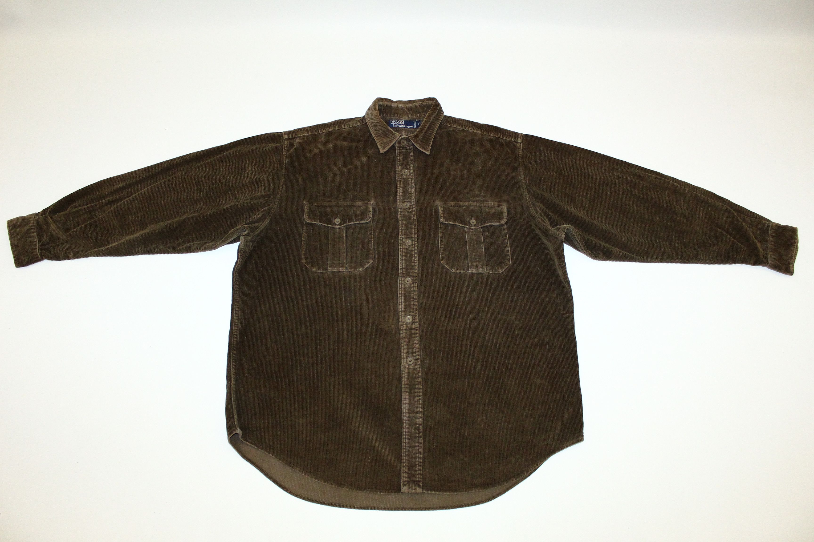 Polo Ralph Lauren 🔥 VTG Polo R.L. Military Corduroy Baggy Overshirt Size US XXL / EU 58 / 5 - 2 Thumbnail